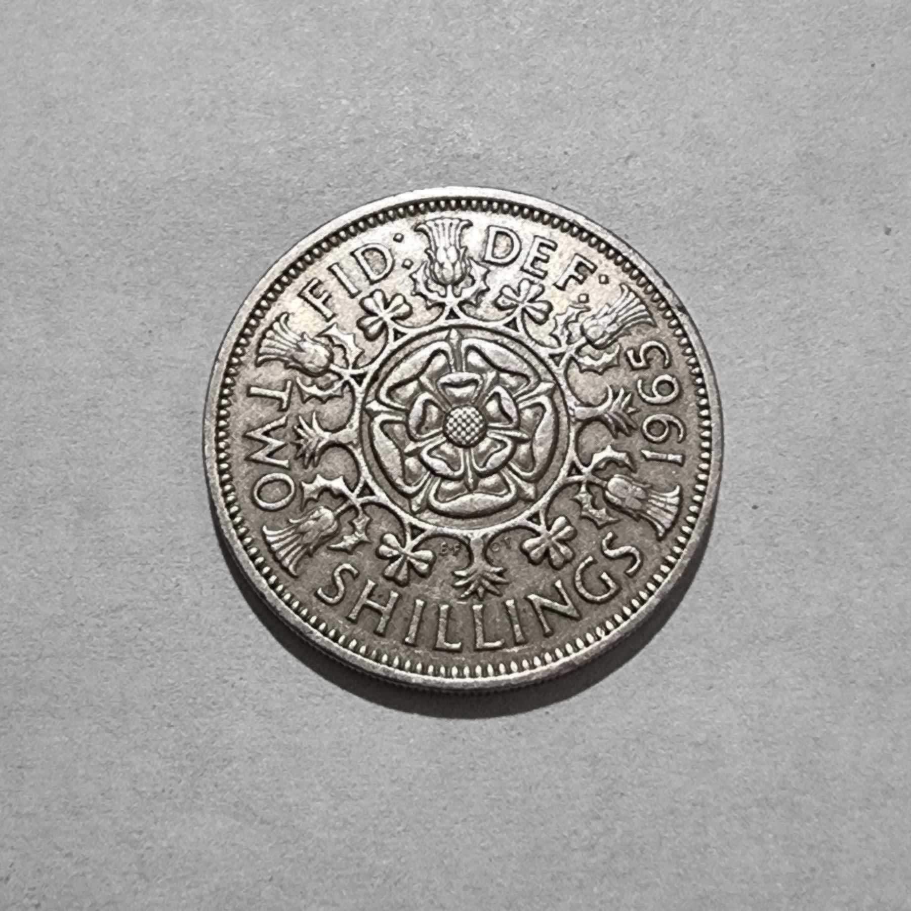 Reverso de 2 Shillings, 1965