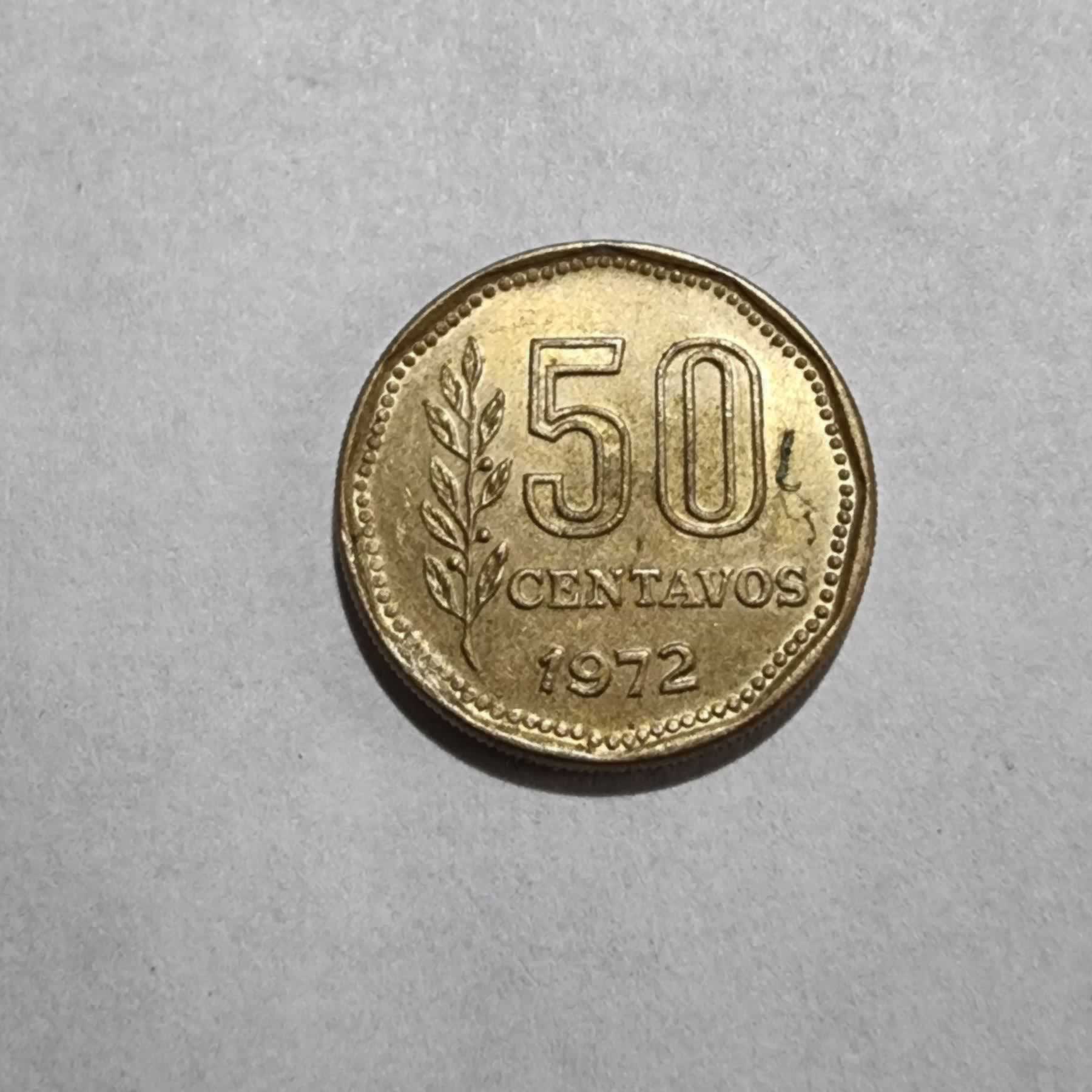 Reverso de 50 Centavos, 1972, Argentina