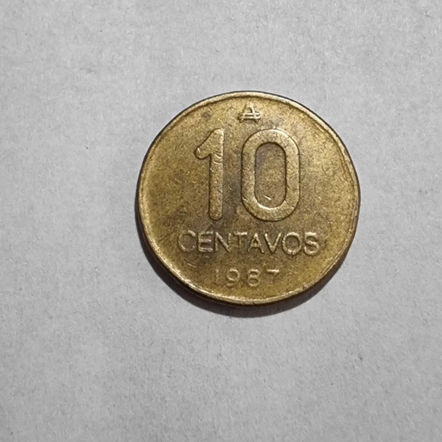 Reverso de 10 Centavos, 1987, Argentina