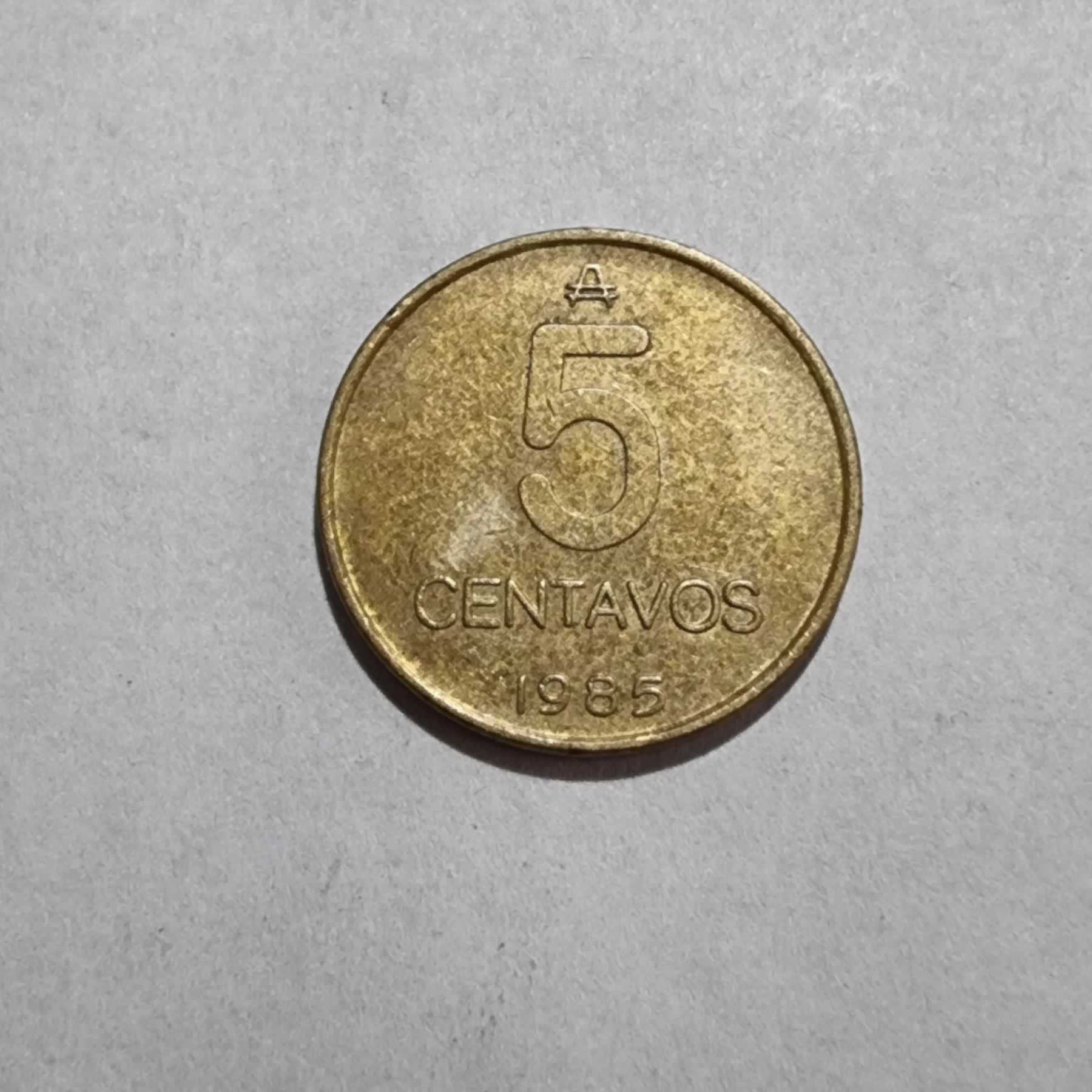 Reverso de 5 Centavos, 1985, Argentina