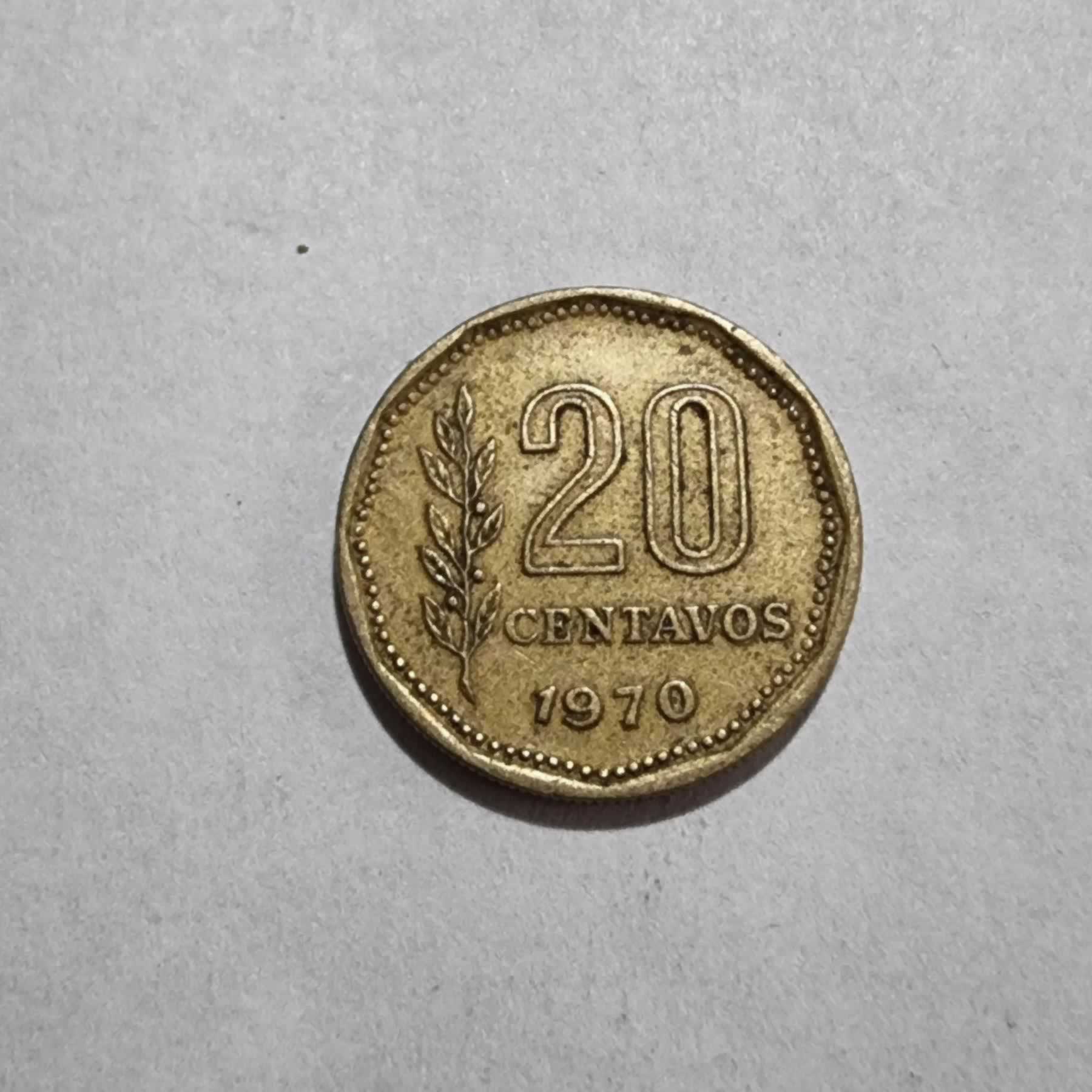 Reverso de 20 Centavos, 1970