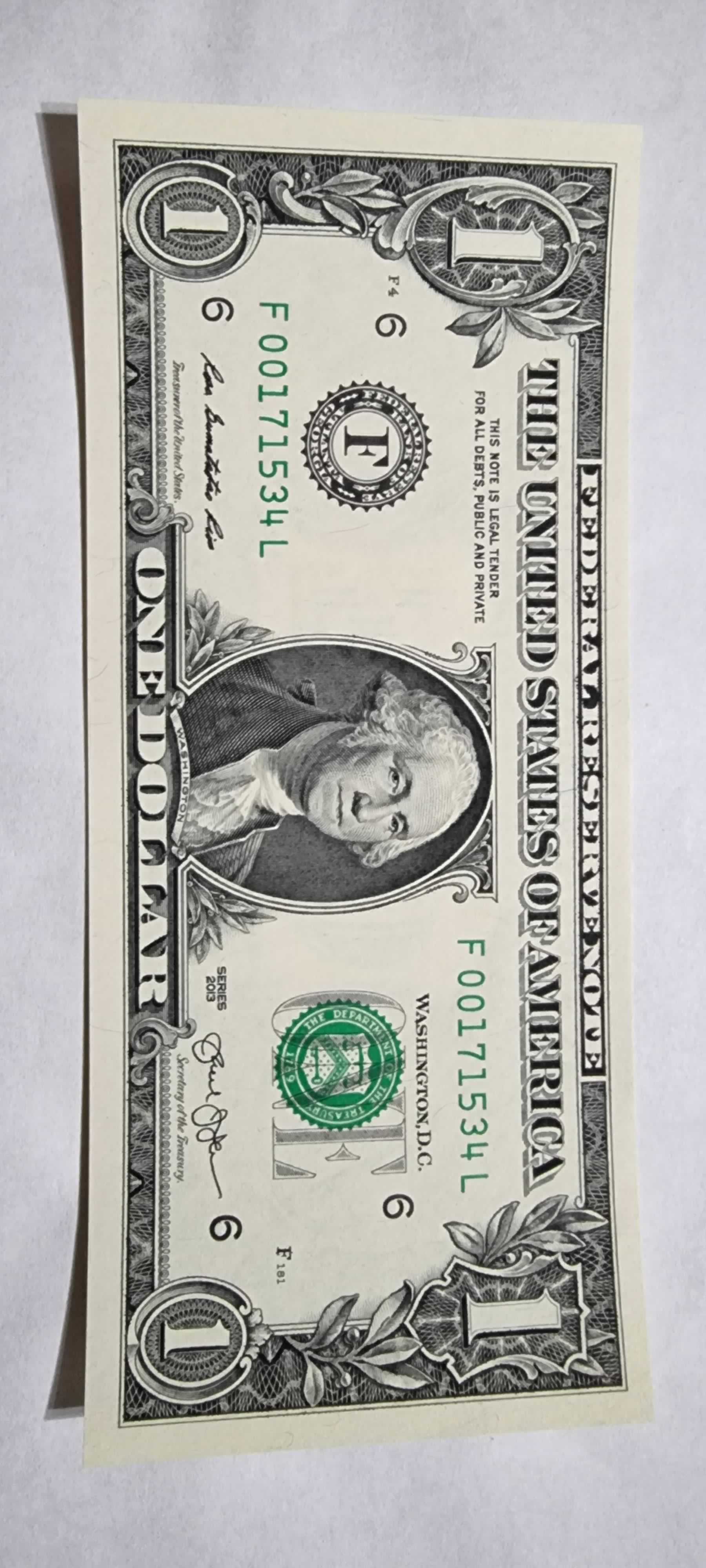Anverso de 1 Dollar, 2013, Estados Unidos