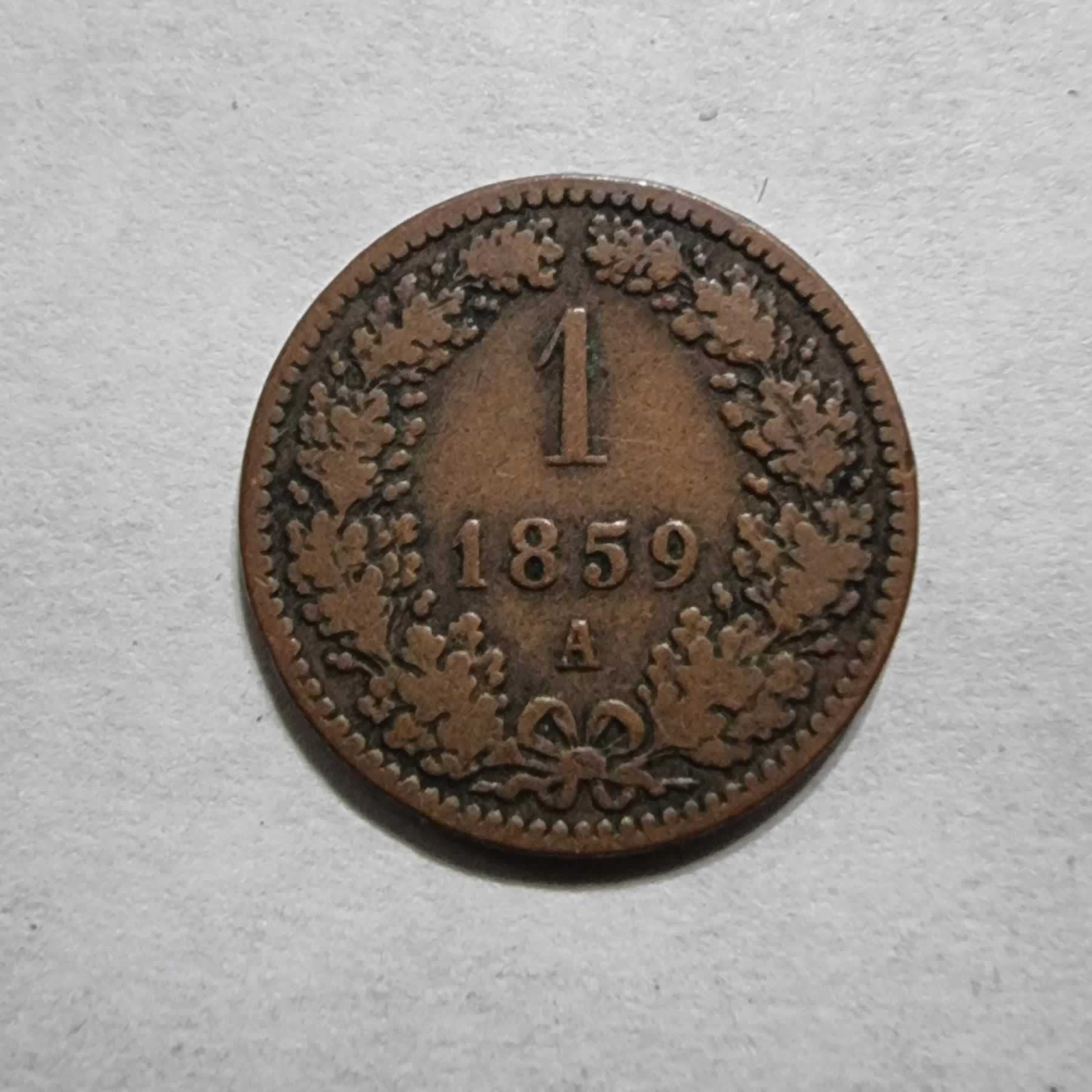 Reverso de 1 Kreuzer, 1859 A