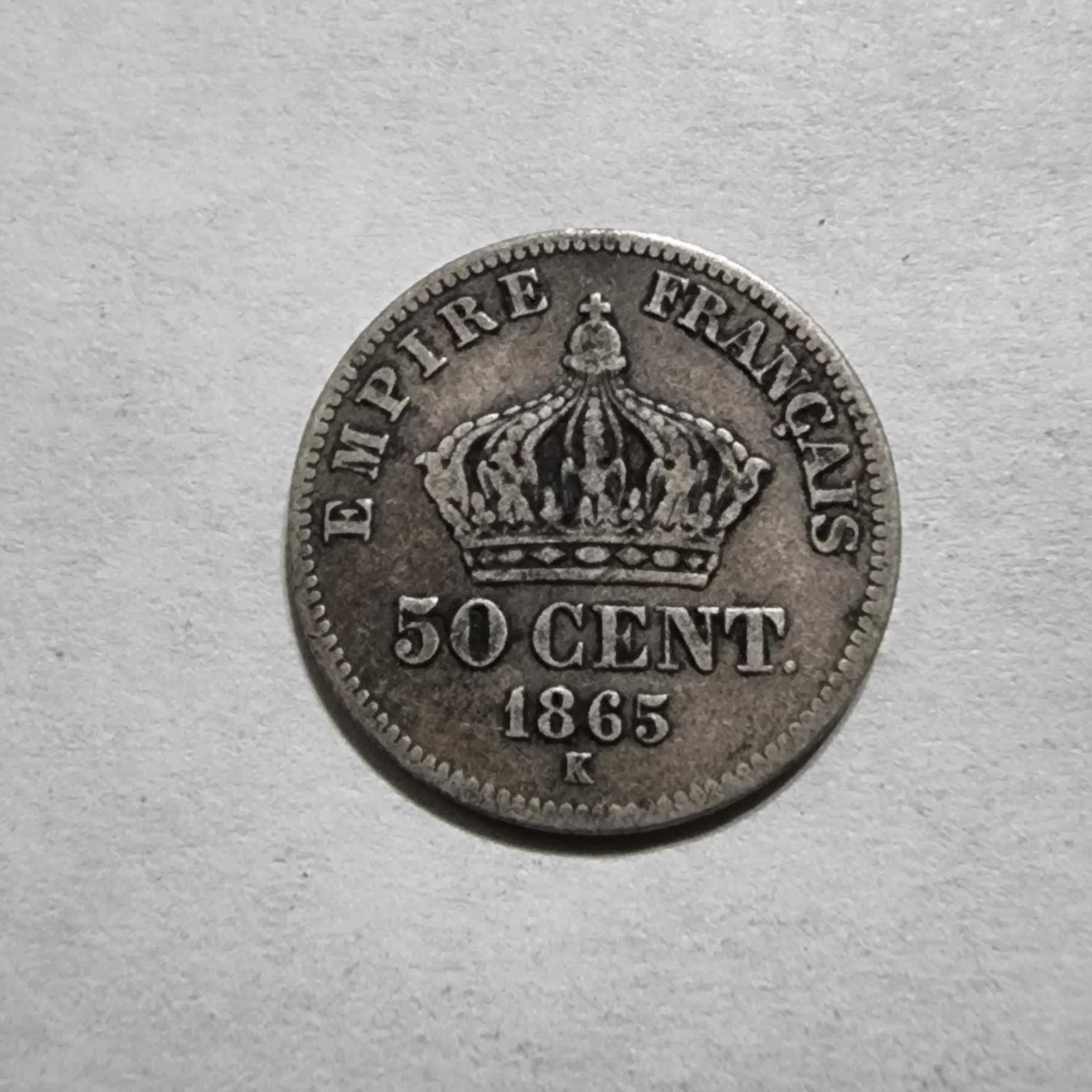 Reverso de 50 Cents, 1865 K