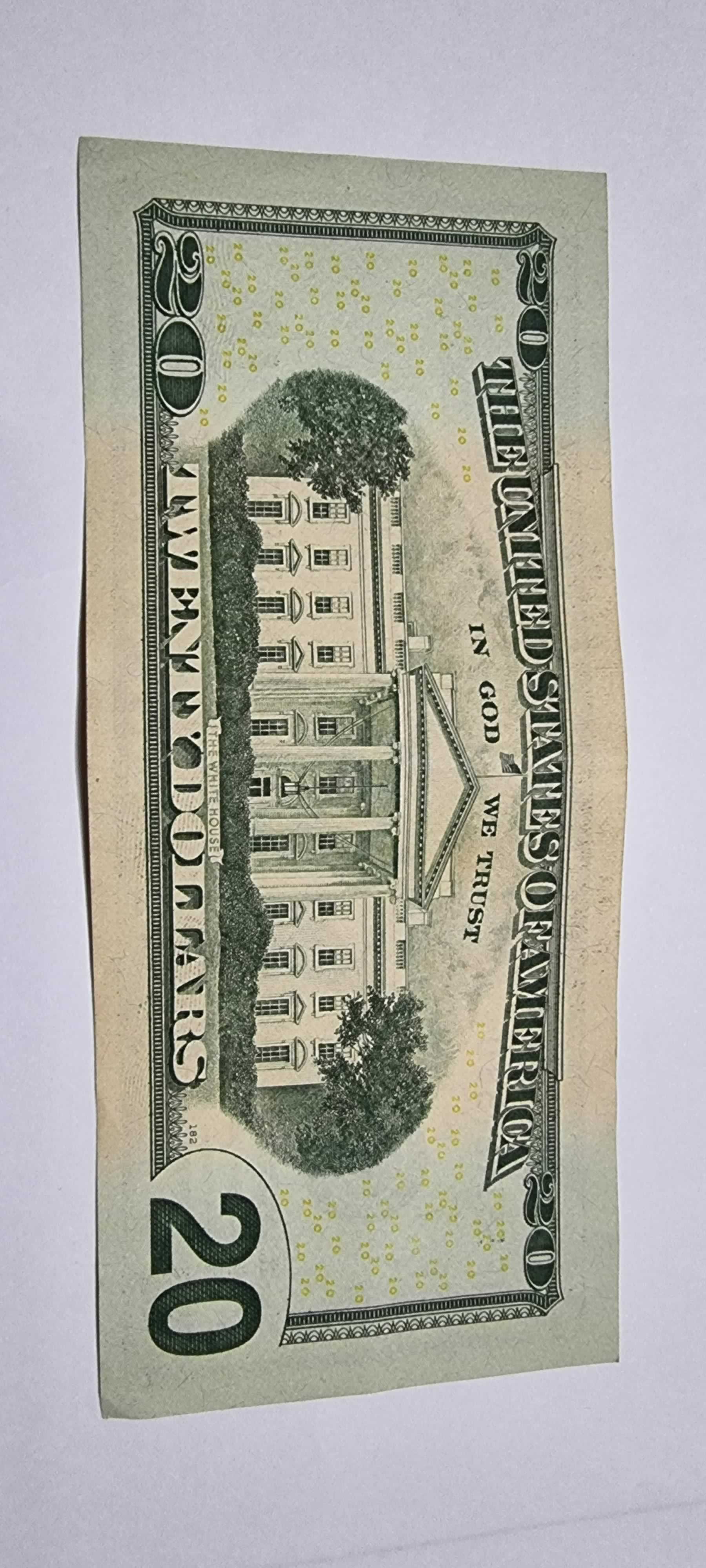 Reverso de 20 Dollars, 2009, Estados Unidos