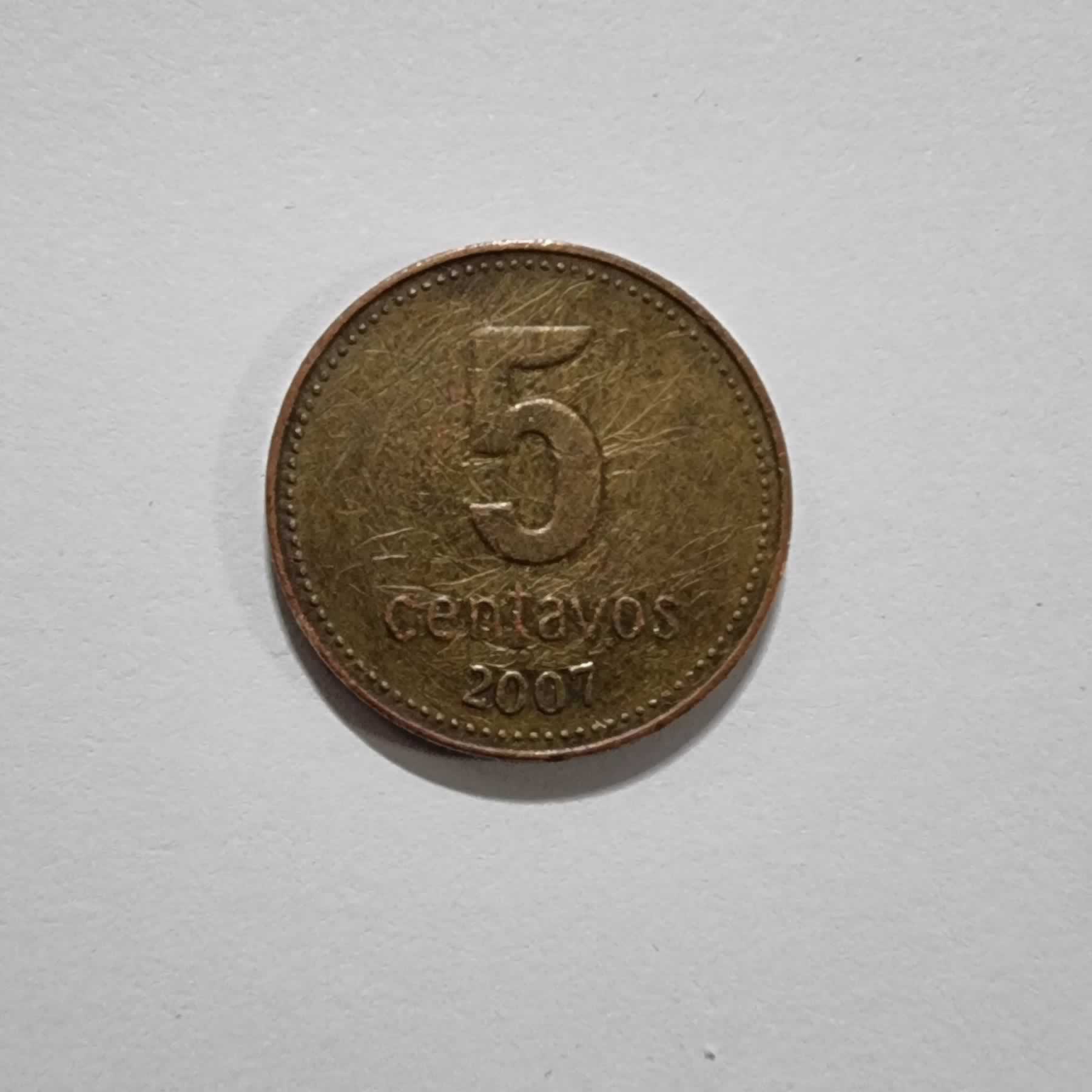 Reverso de 5 Centavos, 2007, Argentina