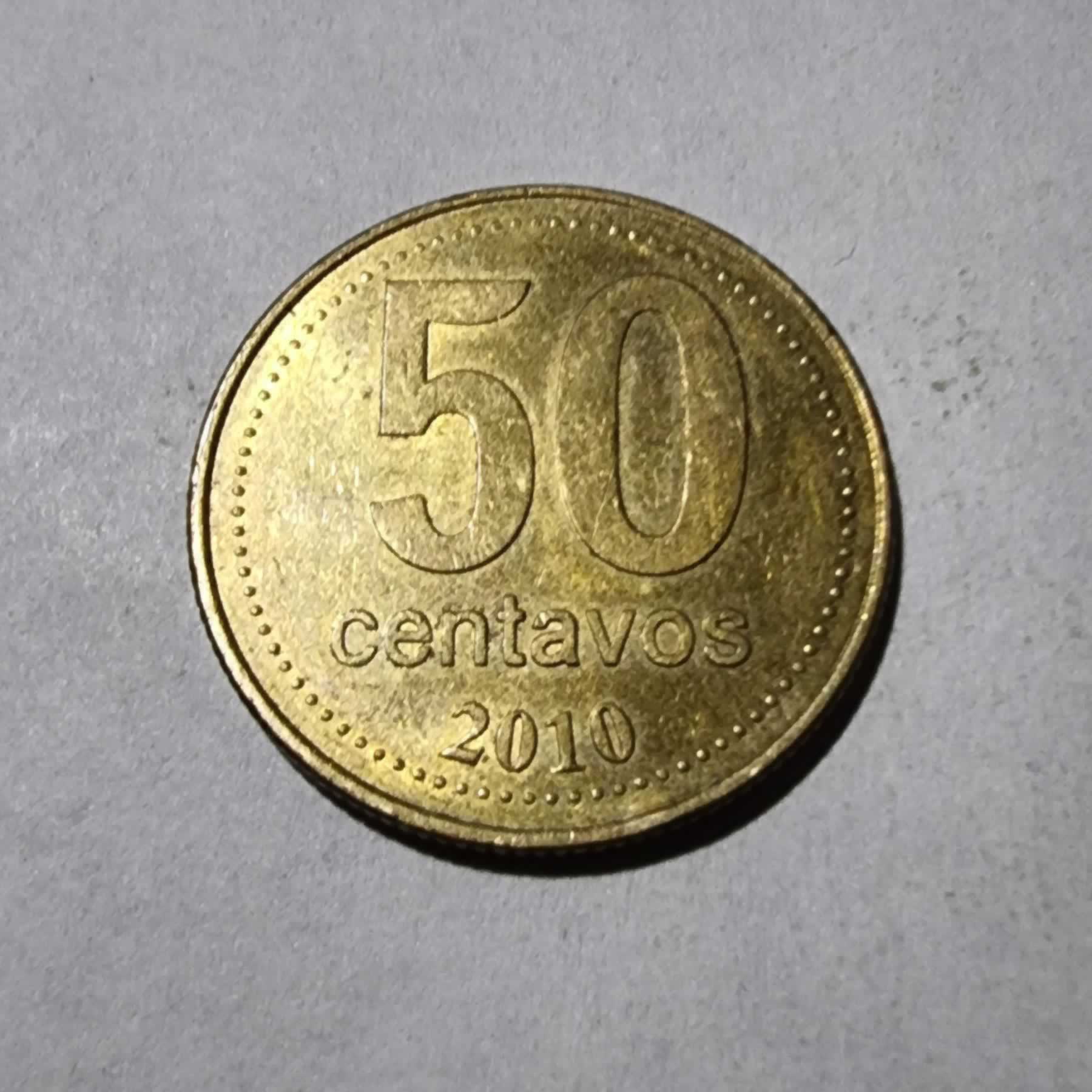 Reverso de 50 centavos, 2010, Argentina