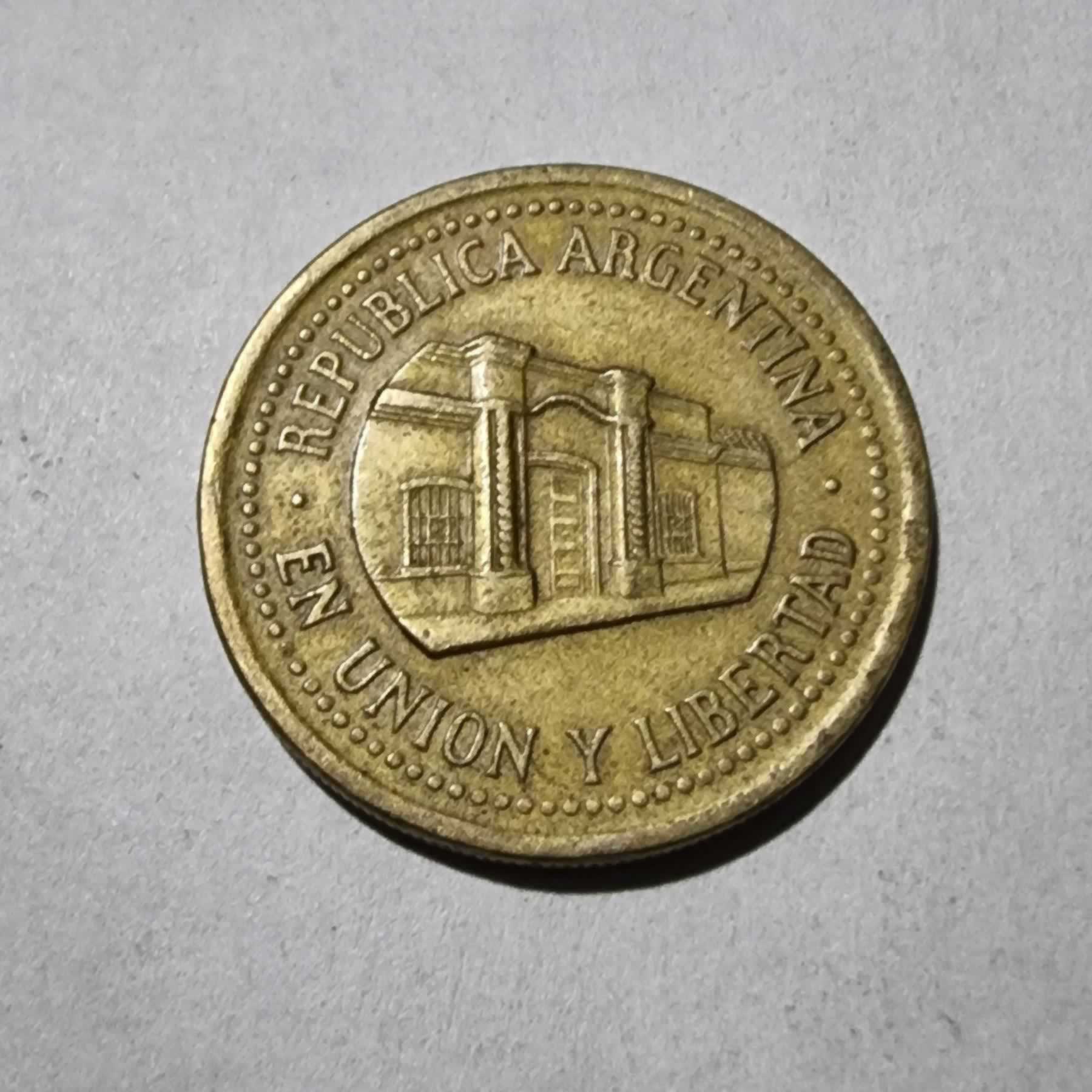 Anverso de 50 centavos, 1992, Argentina