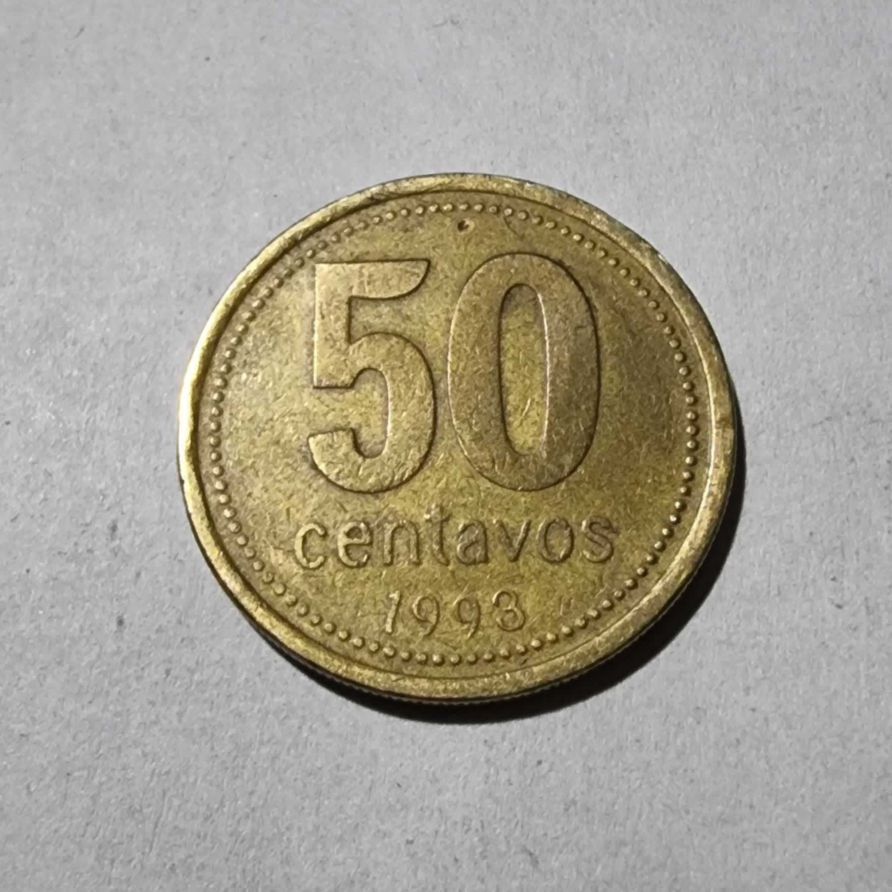 Reverso de 50 centavos, 1993, Argentina