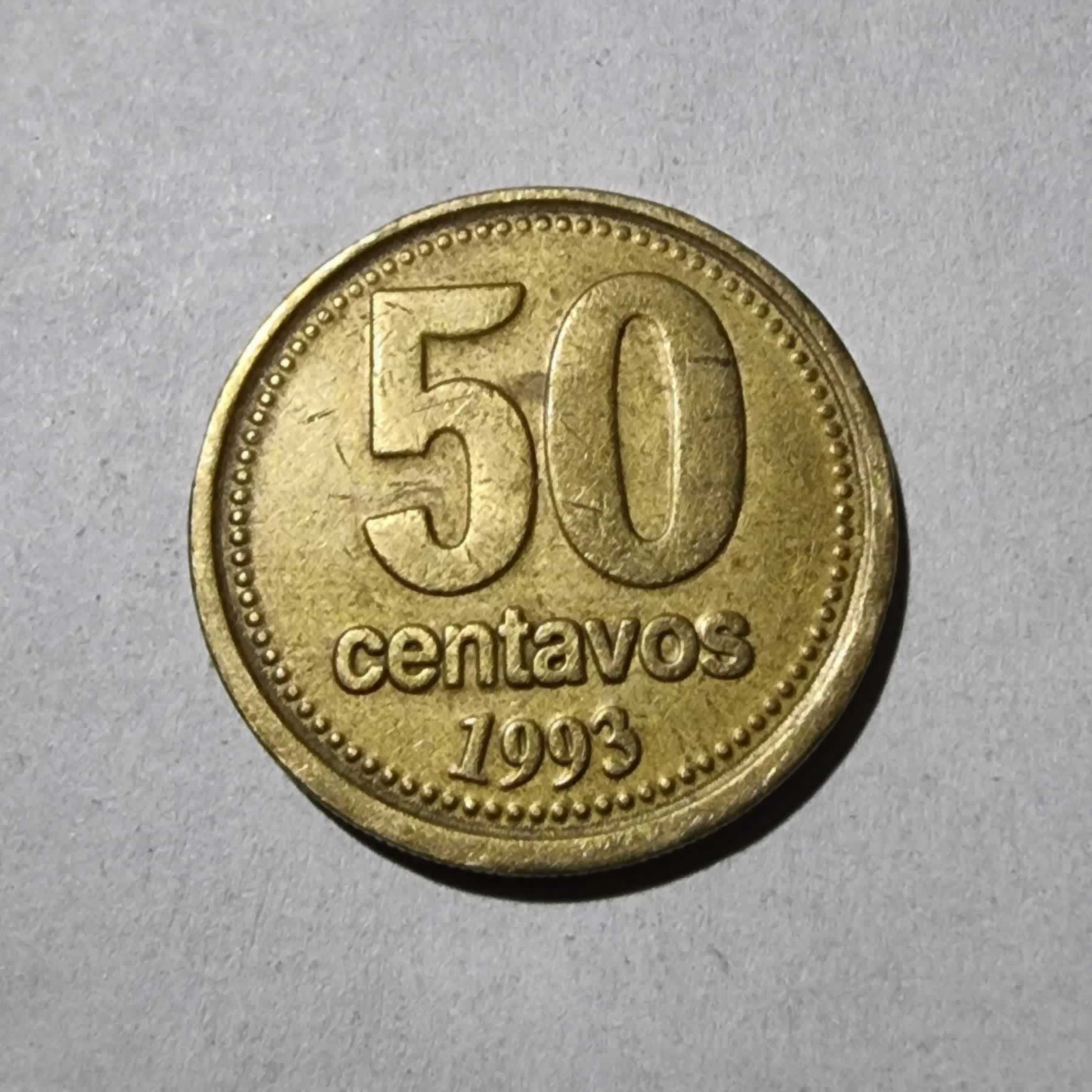 Reverso de 50 centavos, 1993, Argentina