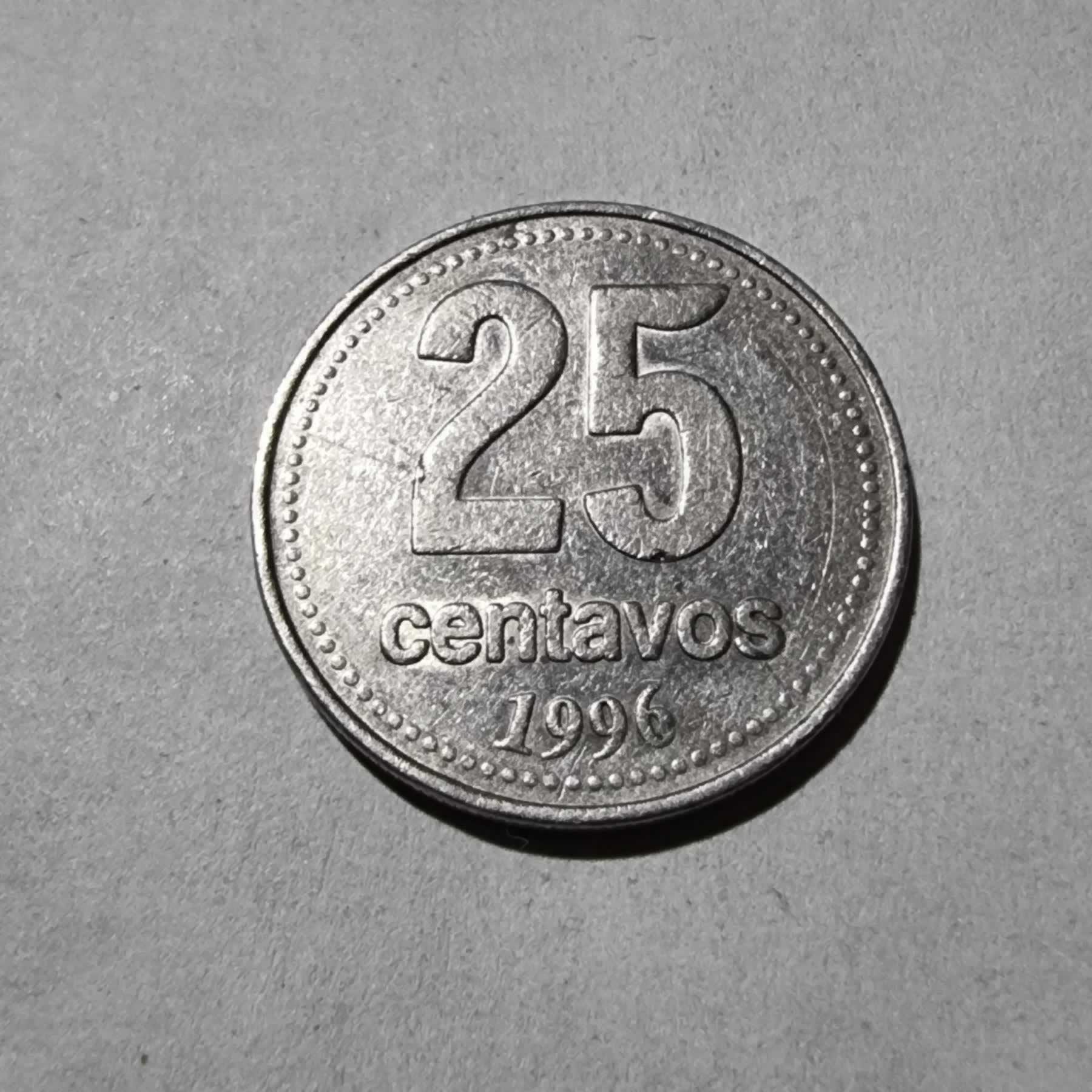 Reverso de 25 centavos, 1996, Argentina