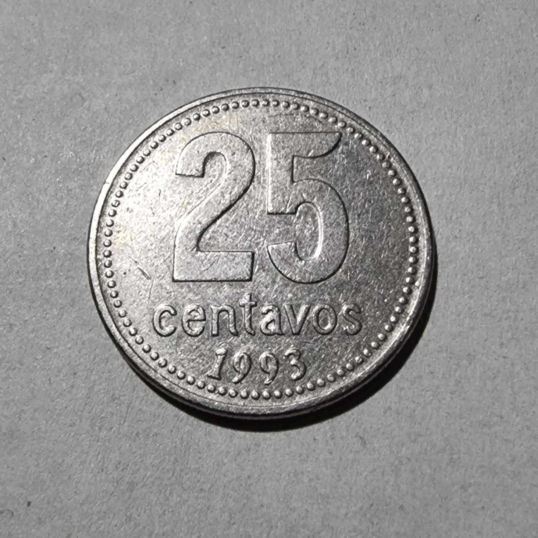 Reverso de 25 centavos, 1993
