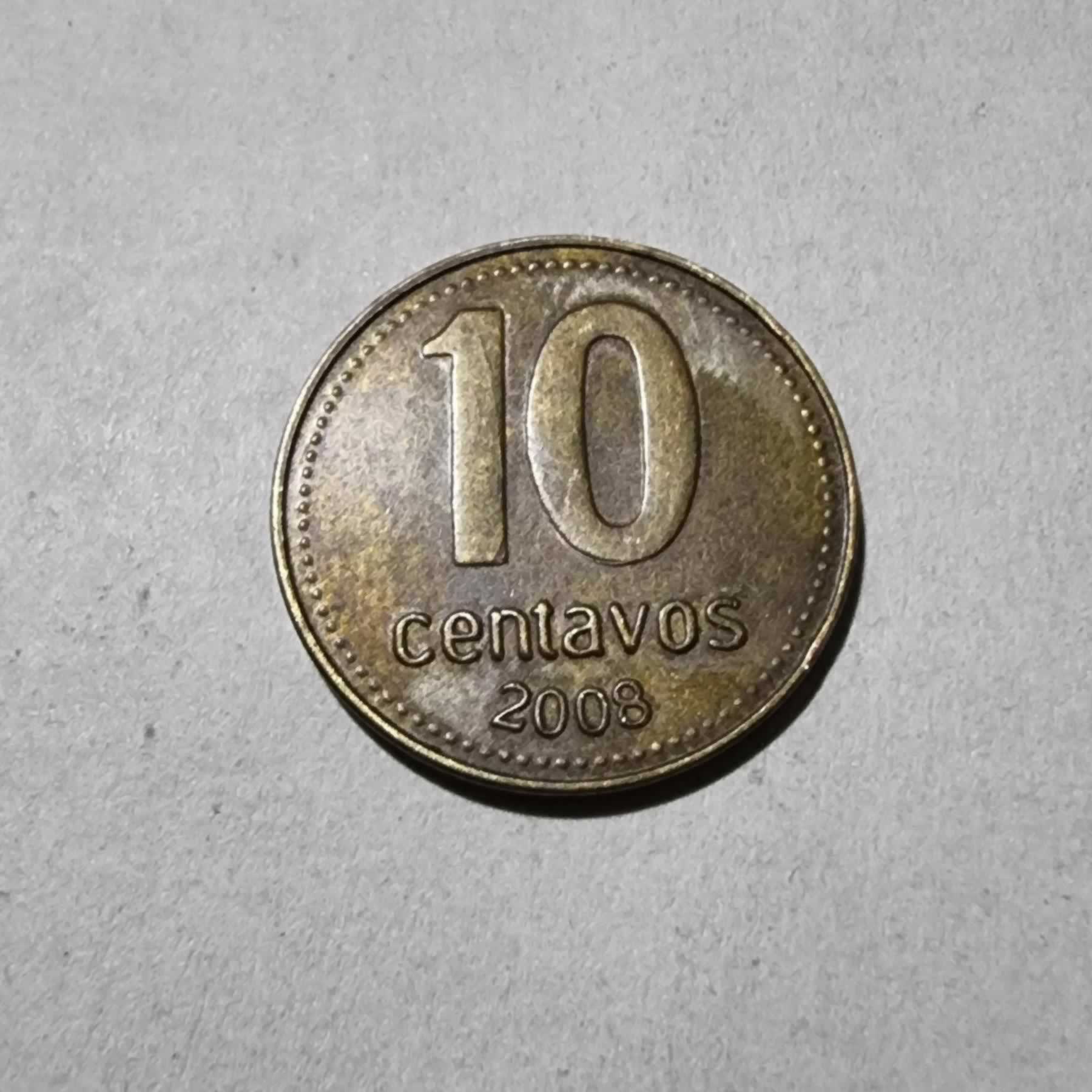 Reverso de 10 centavos, 2008