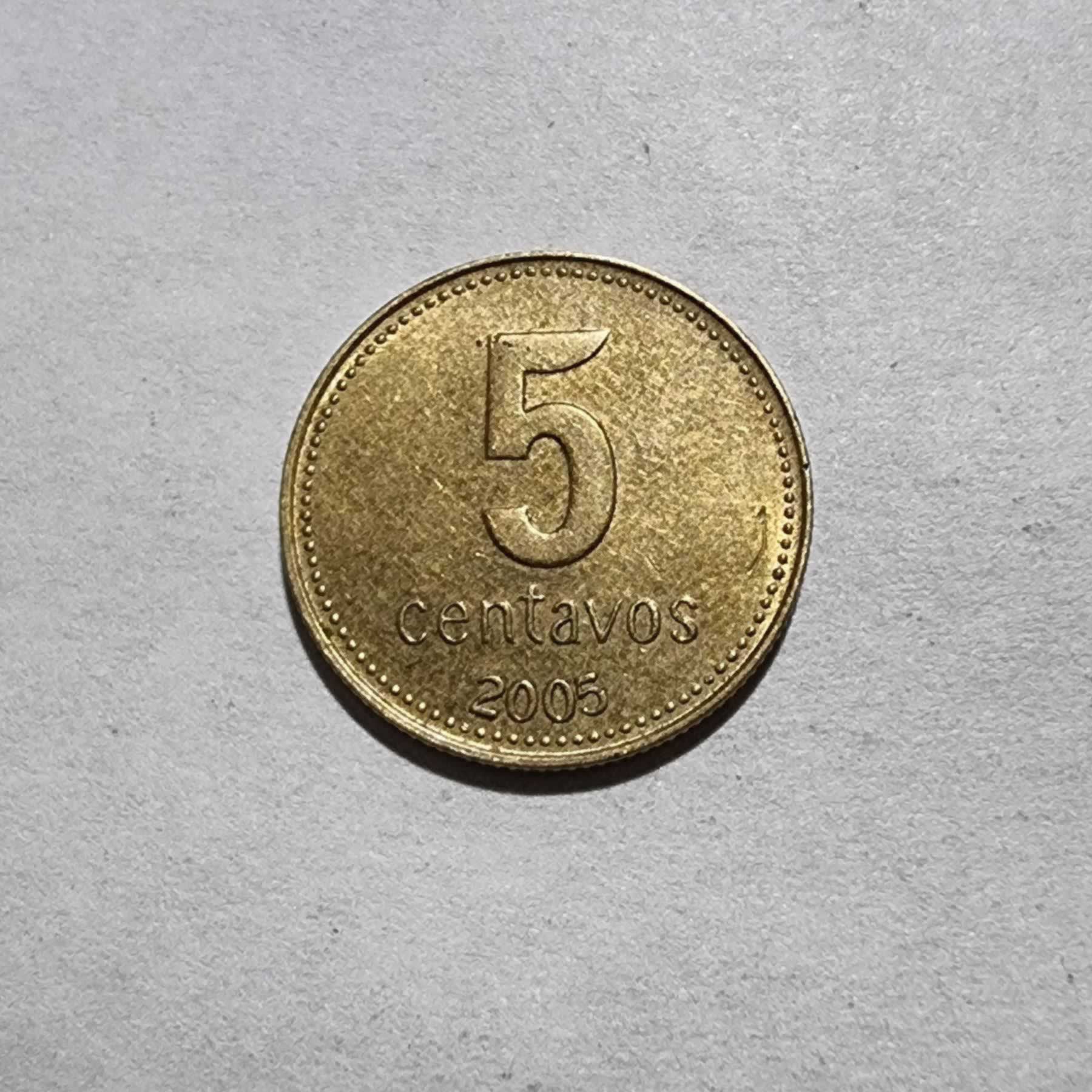 Reverso de 5 centavos, 2005