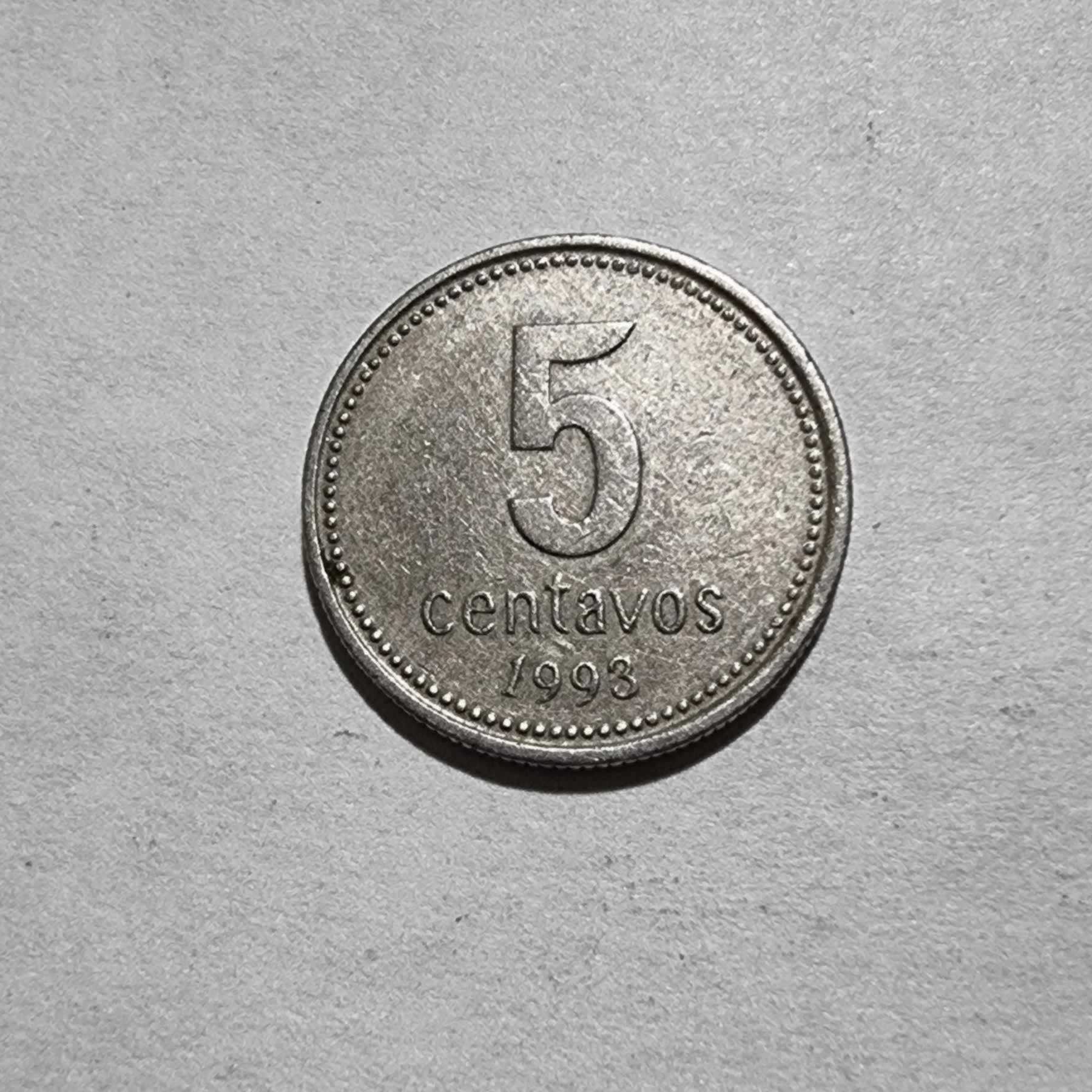 Reverso de 5 centavos, 1993