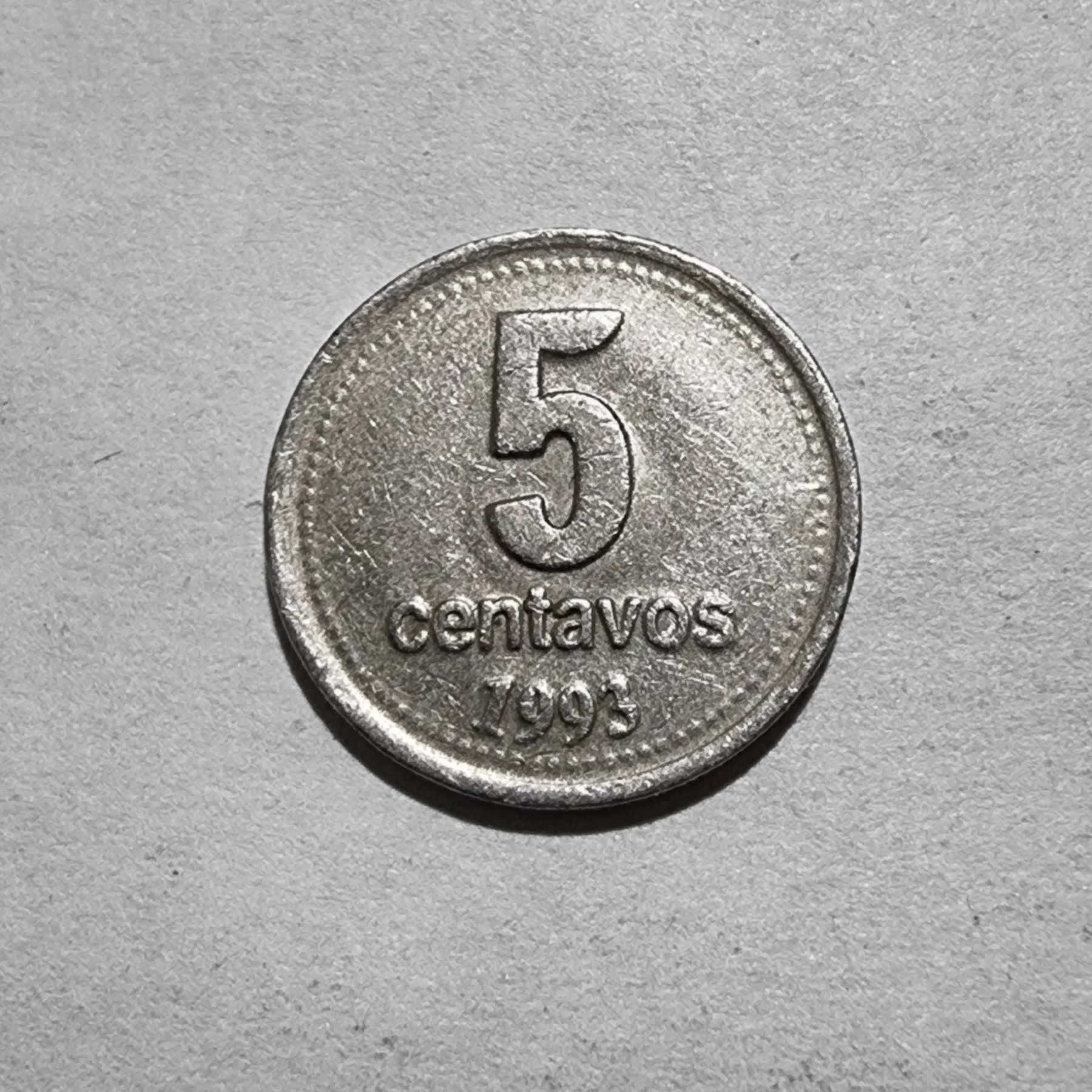 Reverso de 5 centavos, 1993