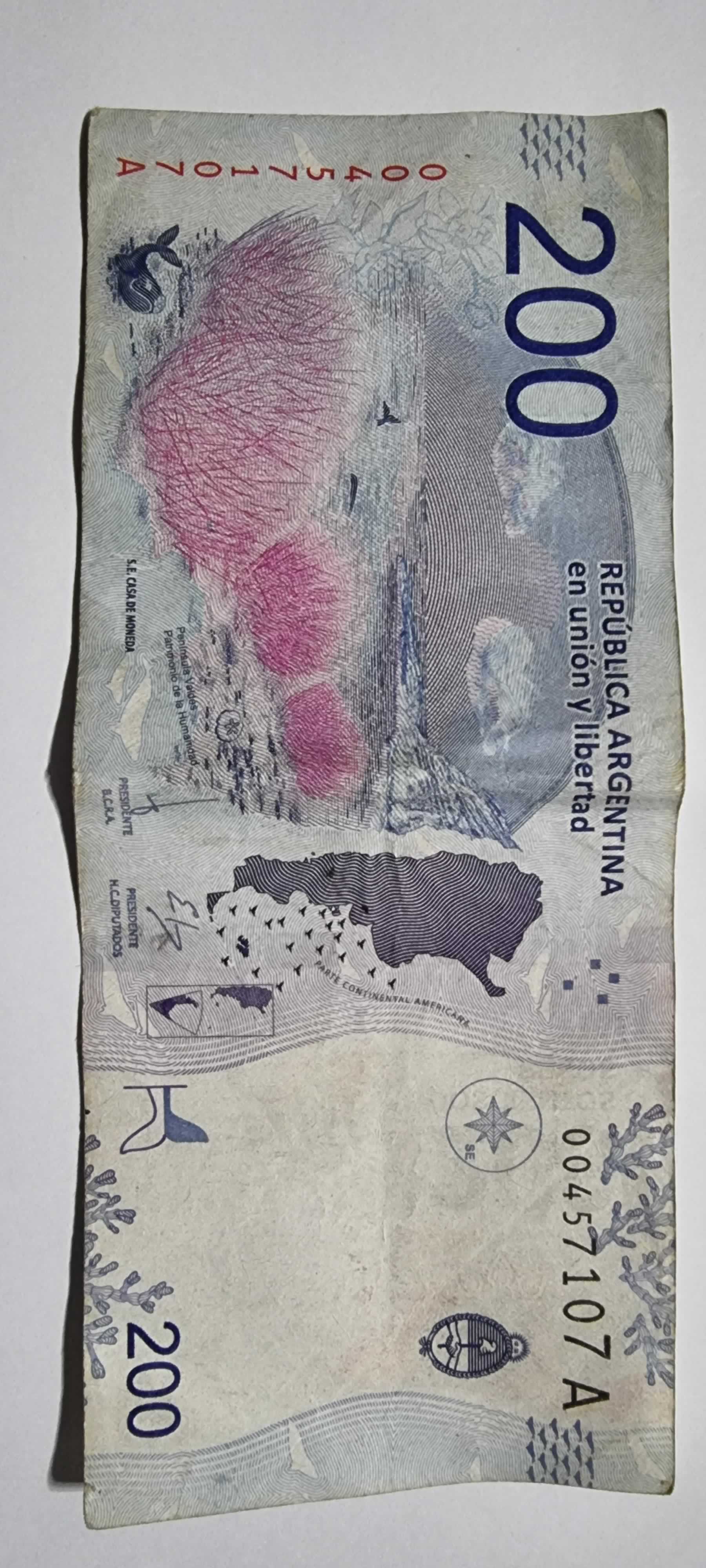 Reverso de 200 Pesos, ND (2016)