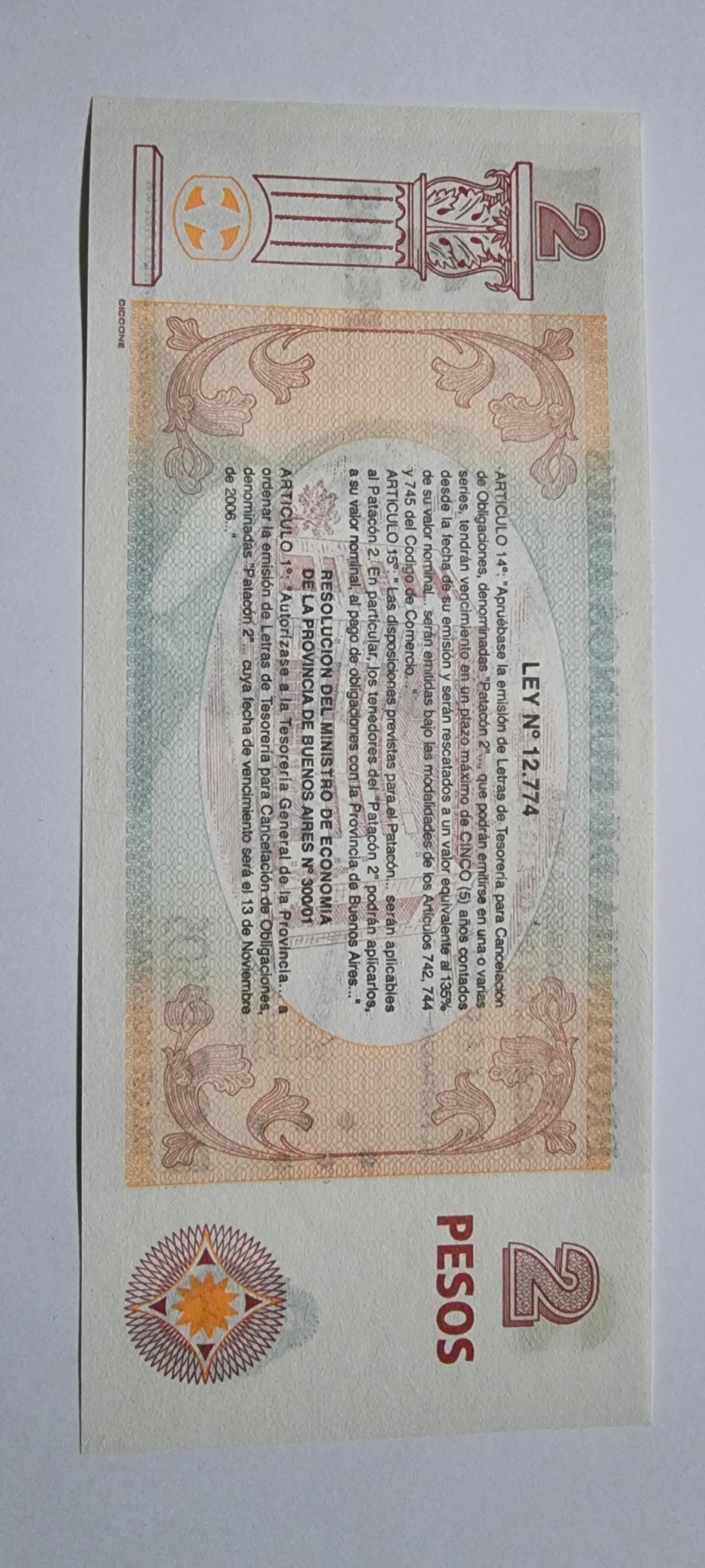 Reverso de 2 pesos, 2001-2002