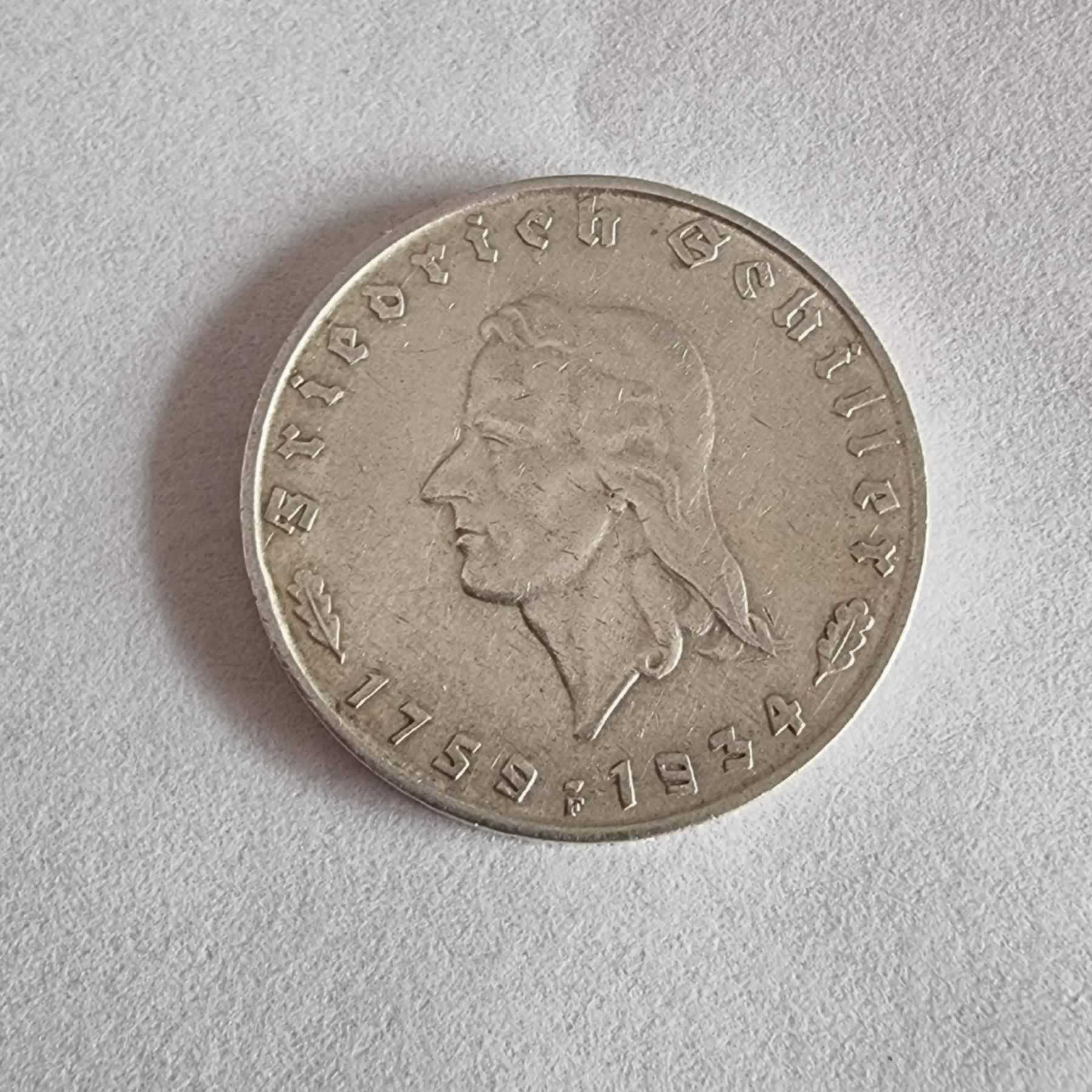 Reverso de 2 Reichsmark, 1934 F