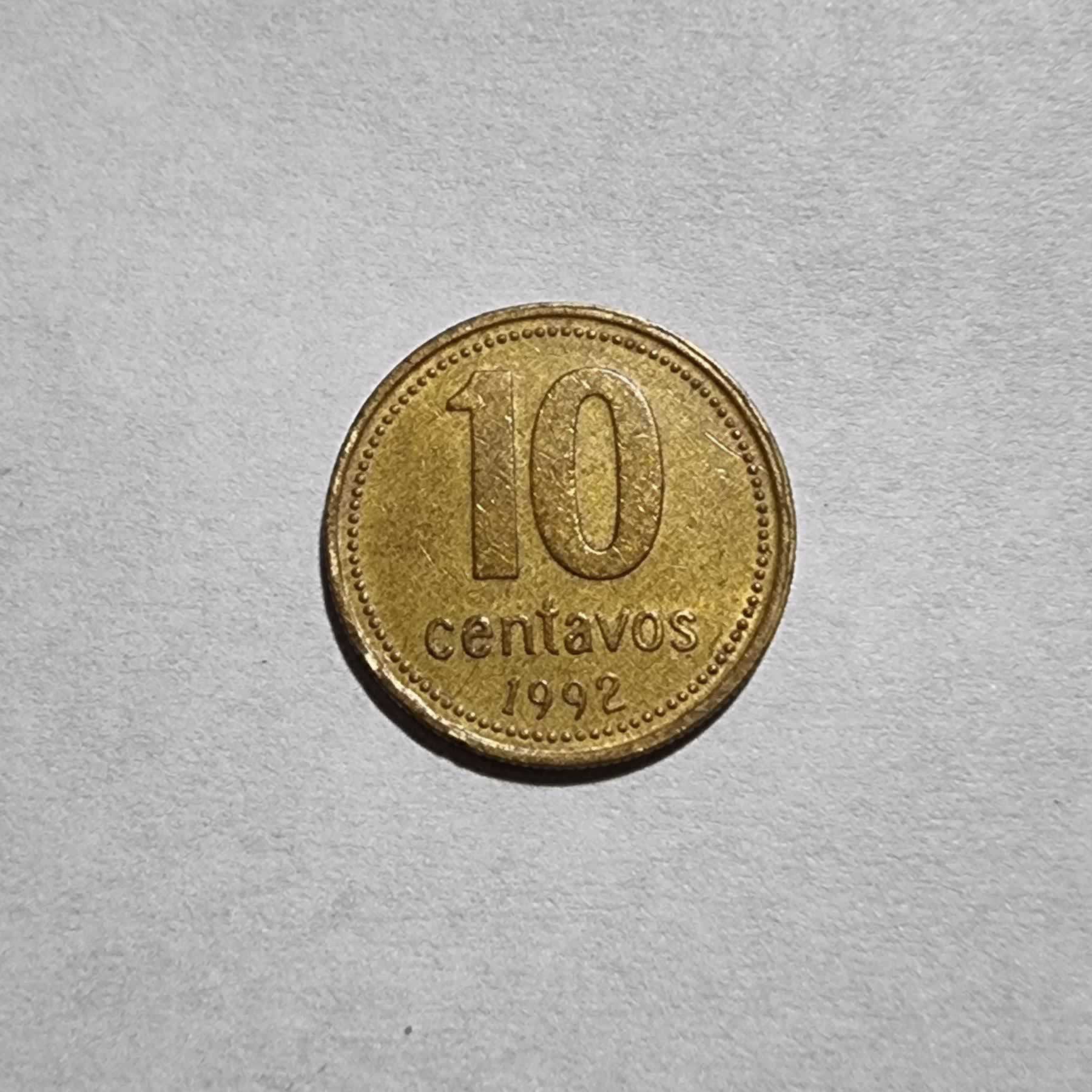Reverso de 10 Centavos, 1992