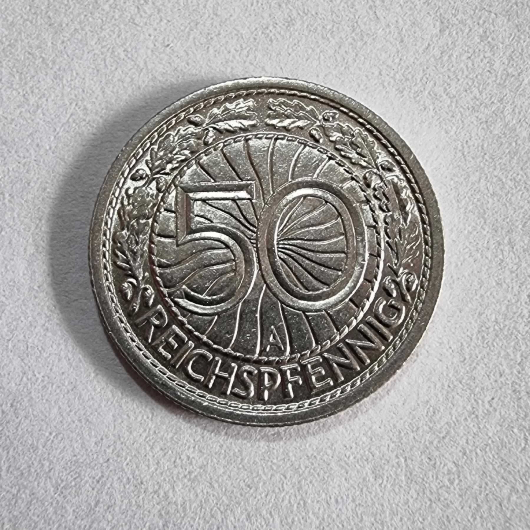 Reverso de 50 Reichspfennig, 1937 A