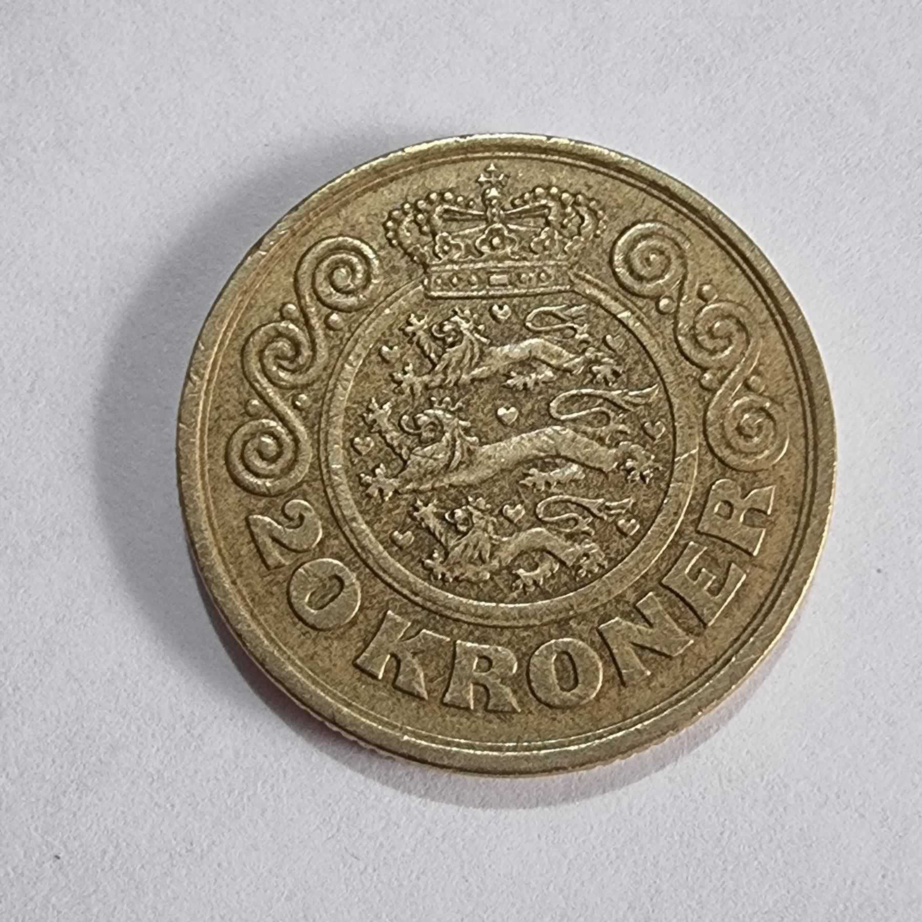 Reverso de 20 Kroner, 1990