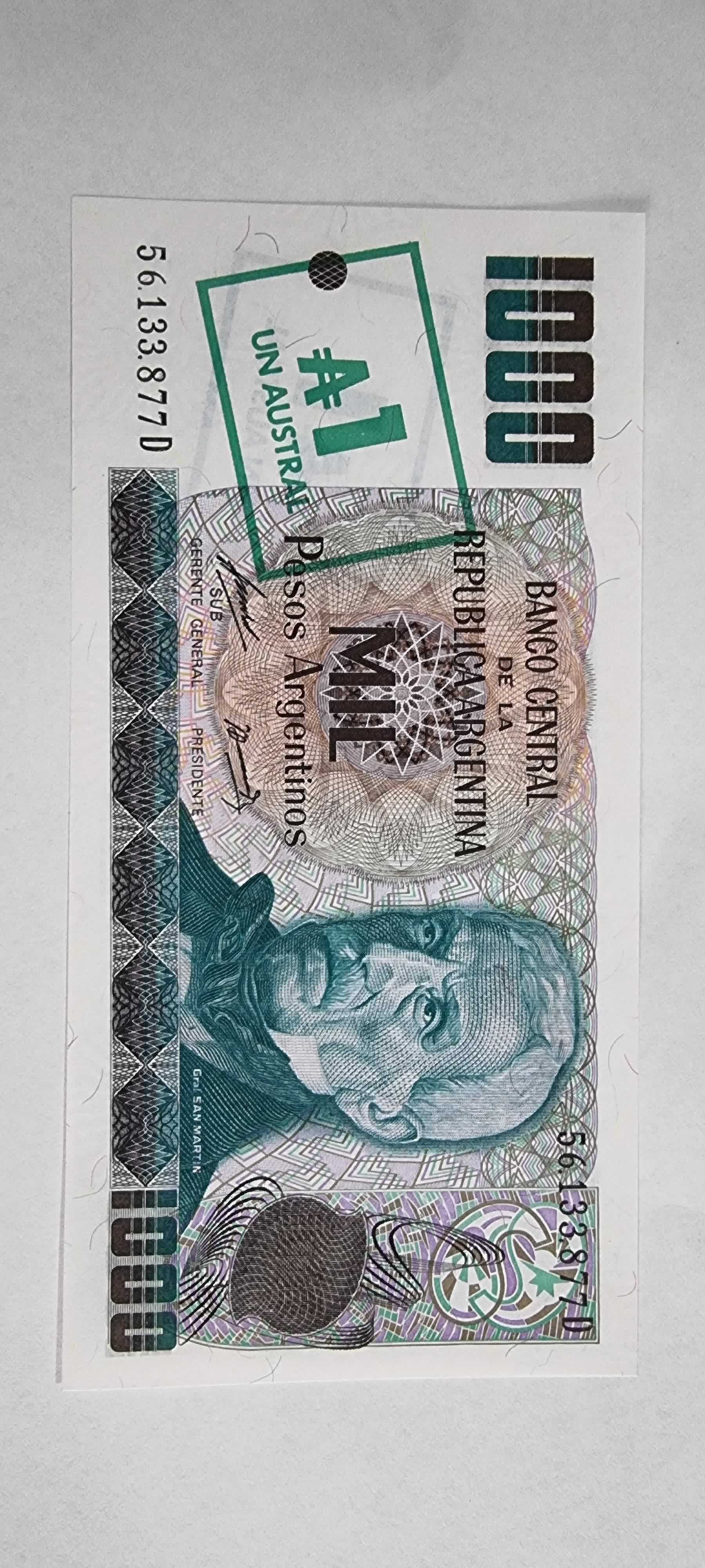 Anverso de 1000 Pesos, 1985