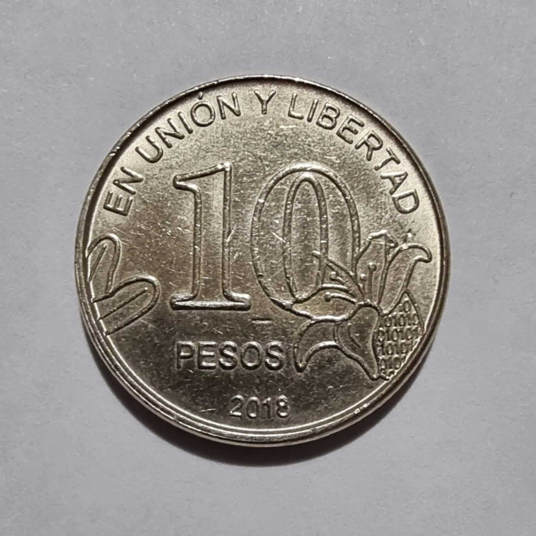 Reverso de 10 Pesos, 2018