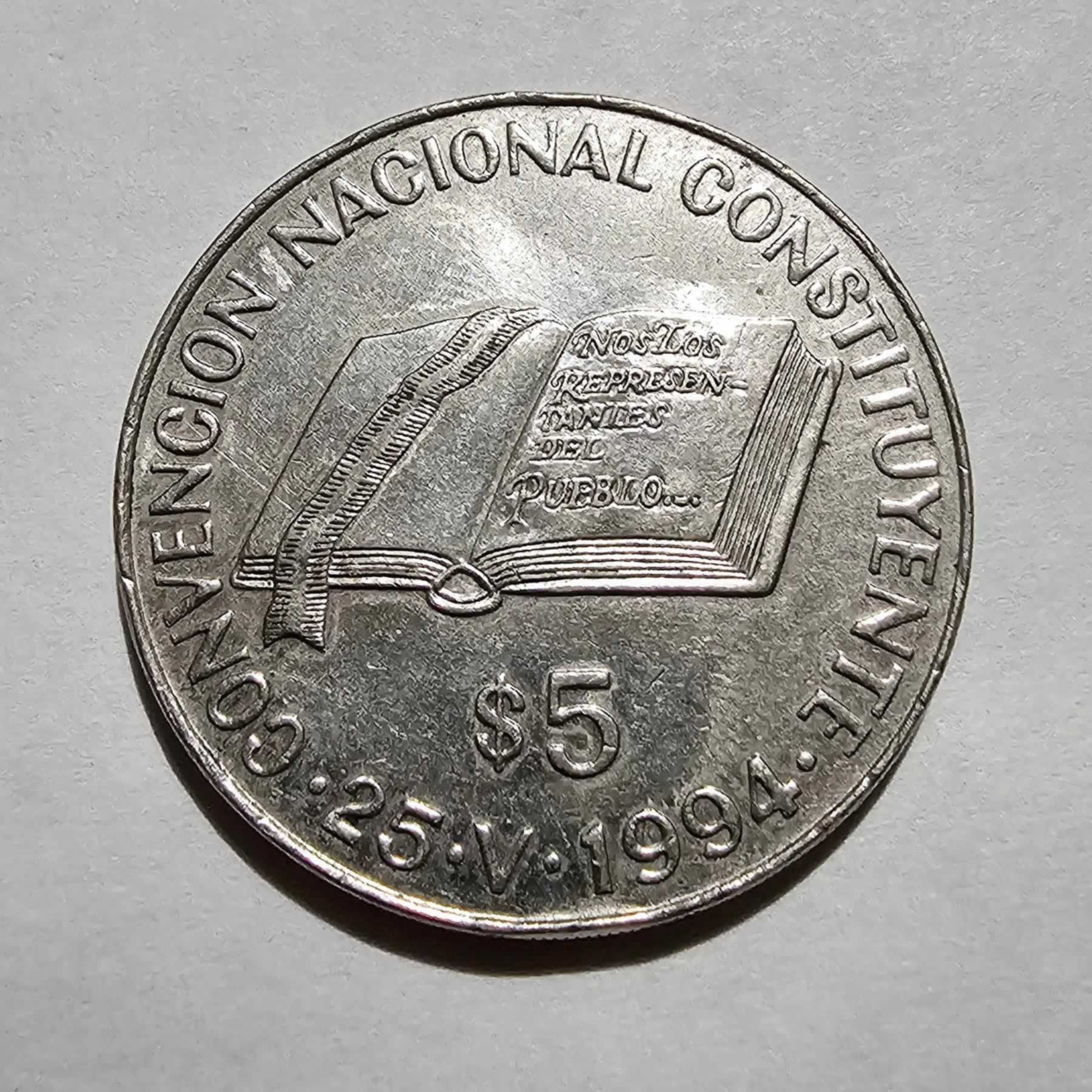 Anverso de 5 Pesos, ND (1994)