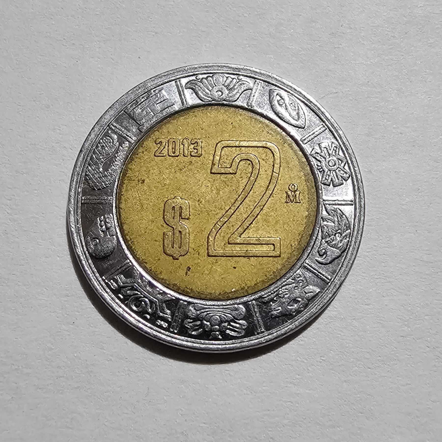 Reverso de 2 Pesos, 2013 Mo