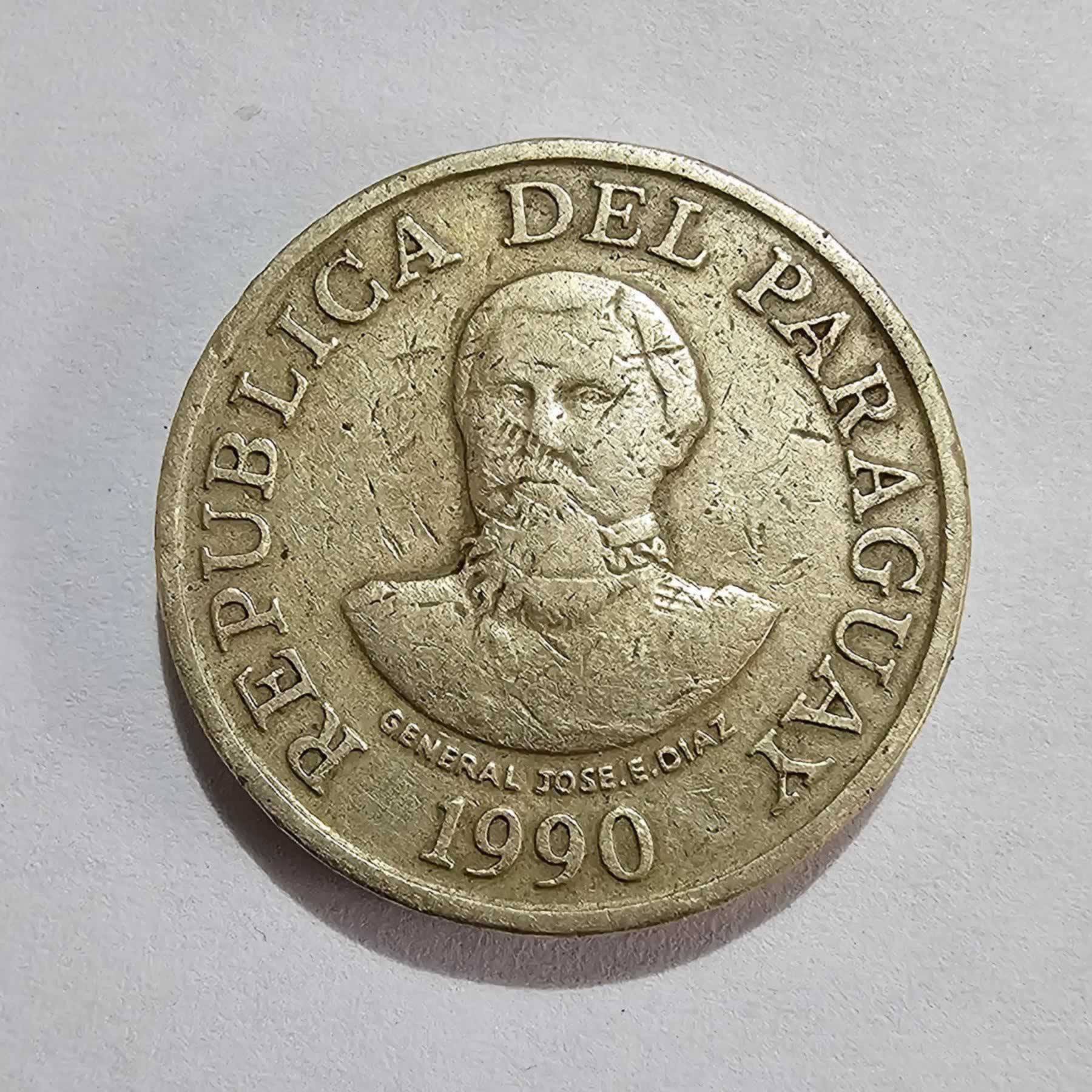 Anverso de 100 Guaranies, 1990