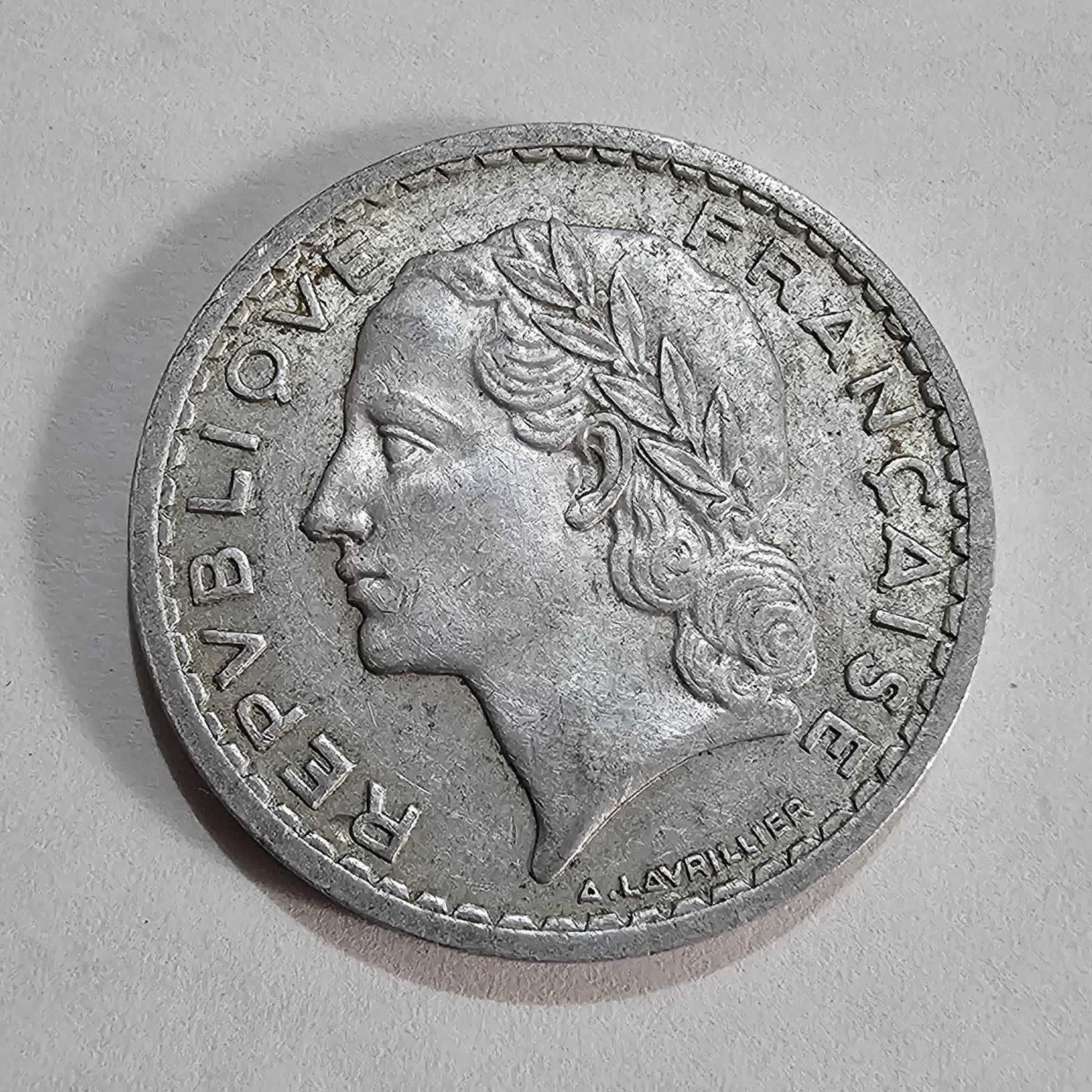 Anverso de 5 Francos, 1947