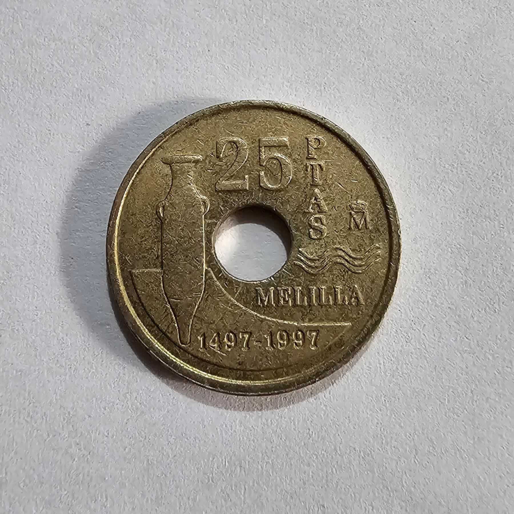 Reverso de 25 Pesetas, 1997, España · Imperio