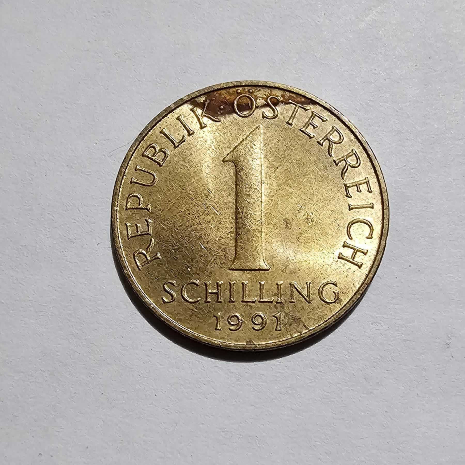 Reverso de 1 Schilling, 1991