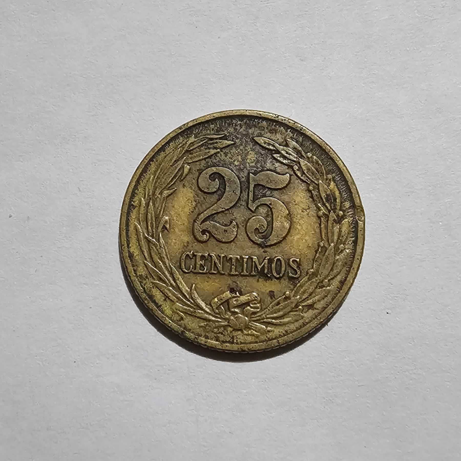 Reverso de 25 Centimos, 1948