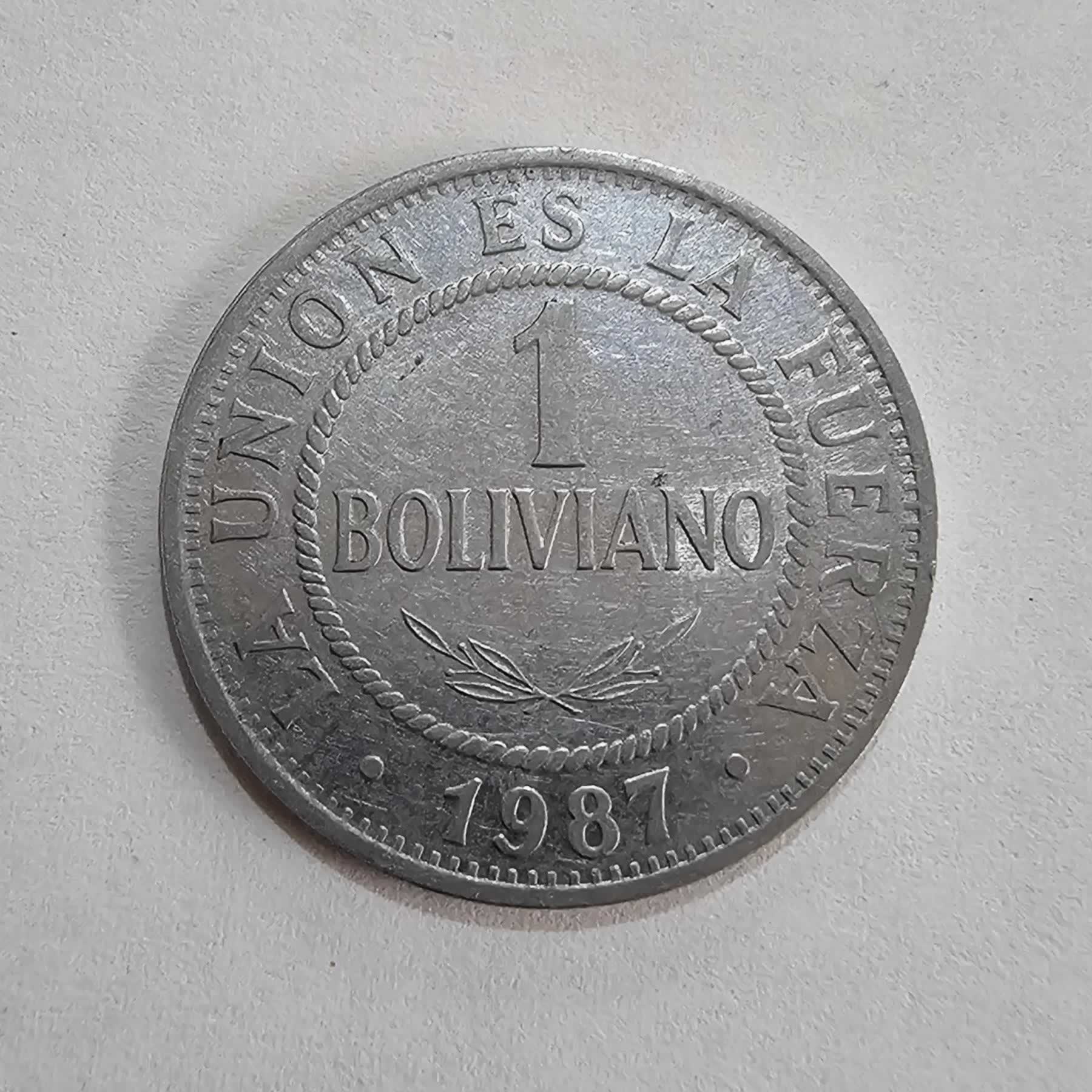 Reverso de 1 Boliviano, 1987
