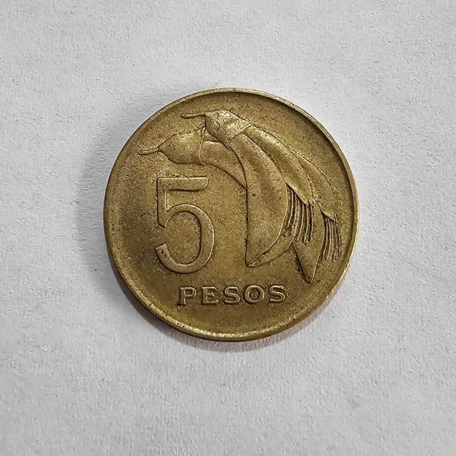 Reverso de 5 Pesos, 1968