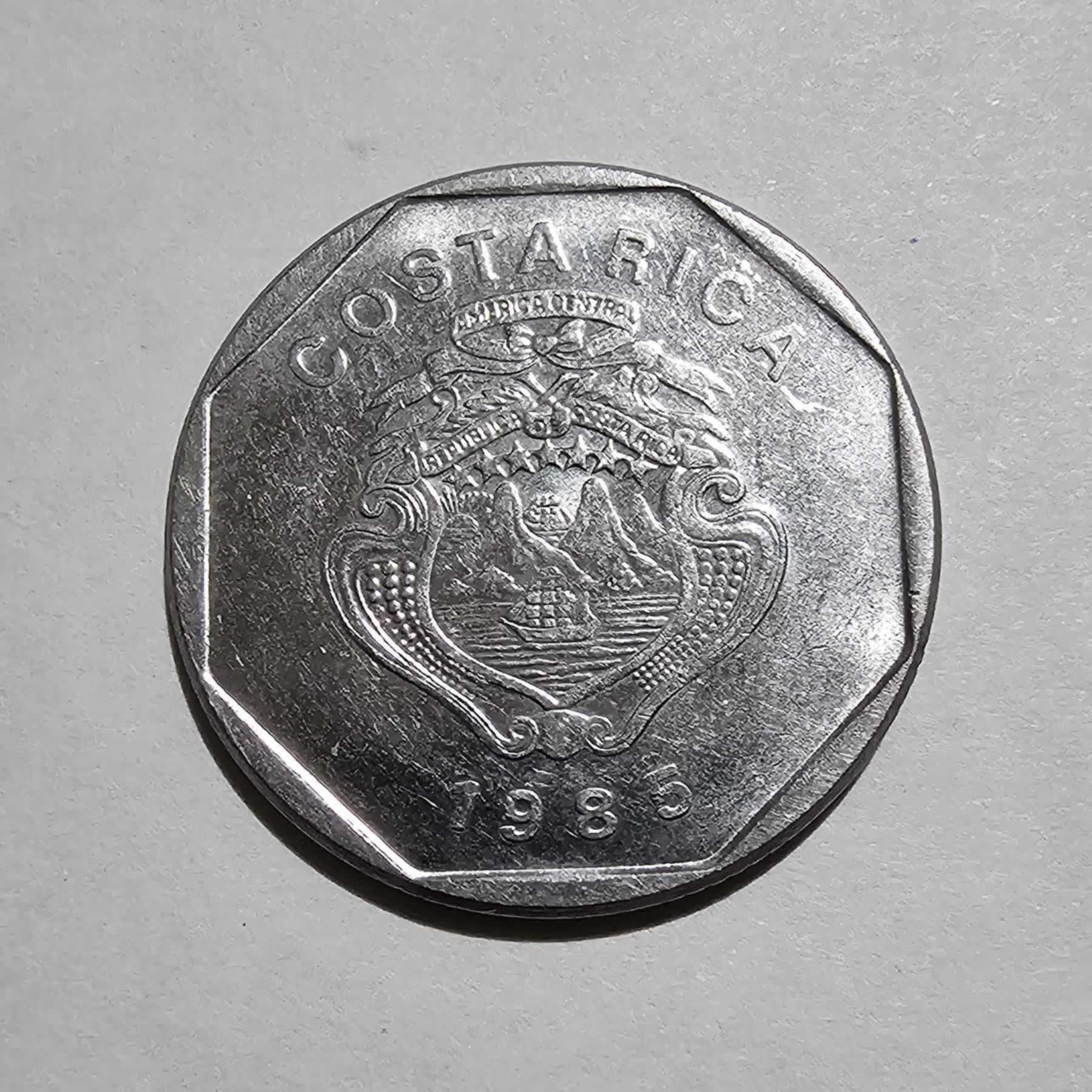 Anverso de 10 Colones, 1985 (cc), Costa Rica · República