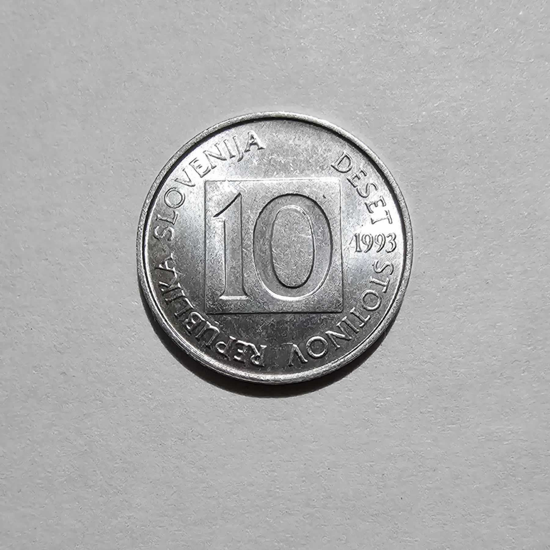 Reverso de 10 Stotinov, 1993