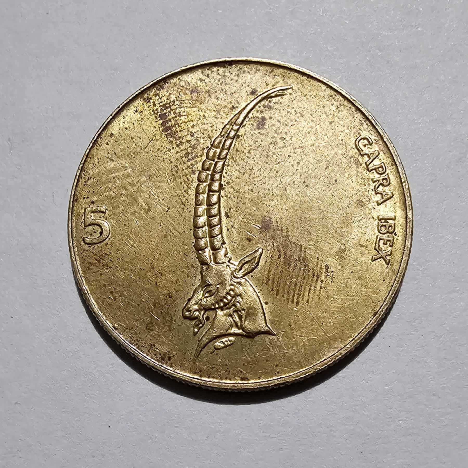 Anverso de 5 Tolarjev, 1994