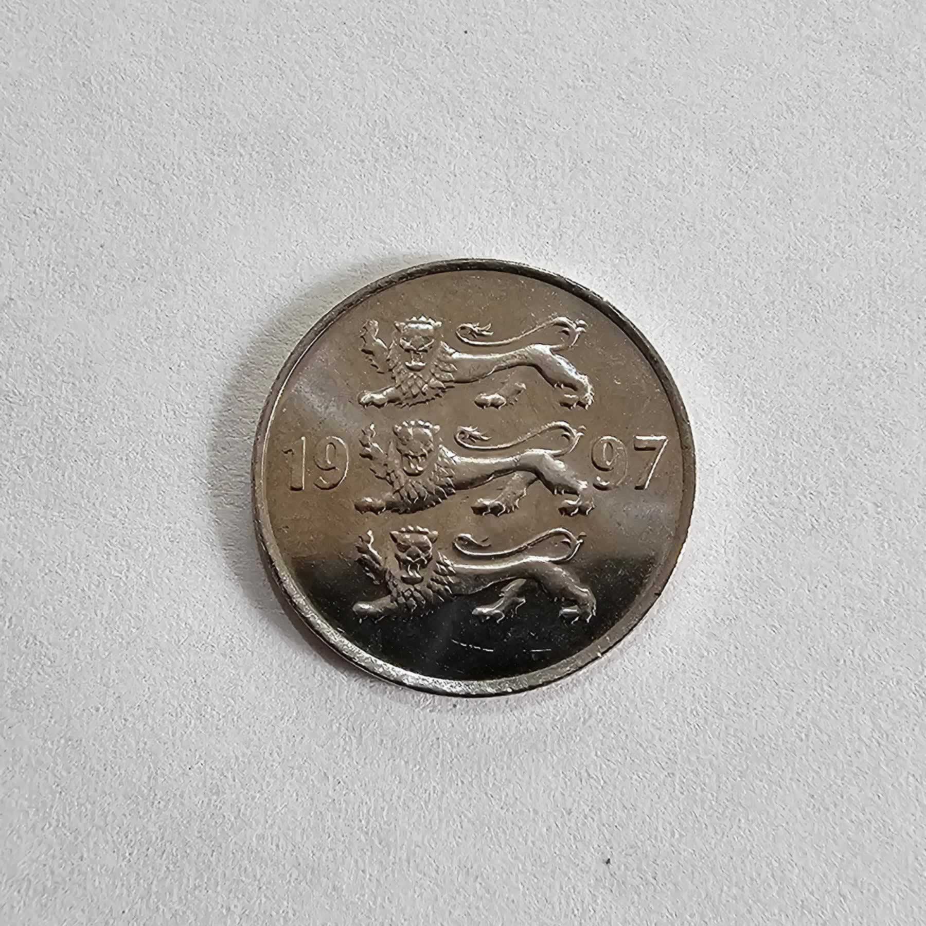 Anverso de 20 Senti, 1997, Estonia · República Mod.