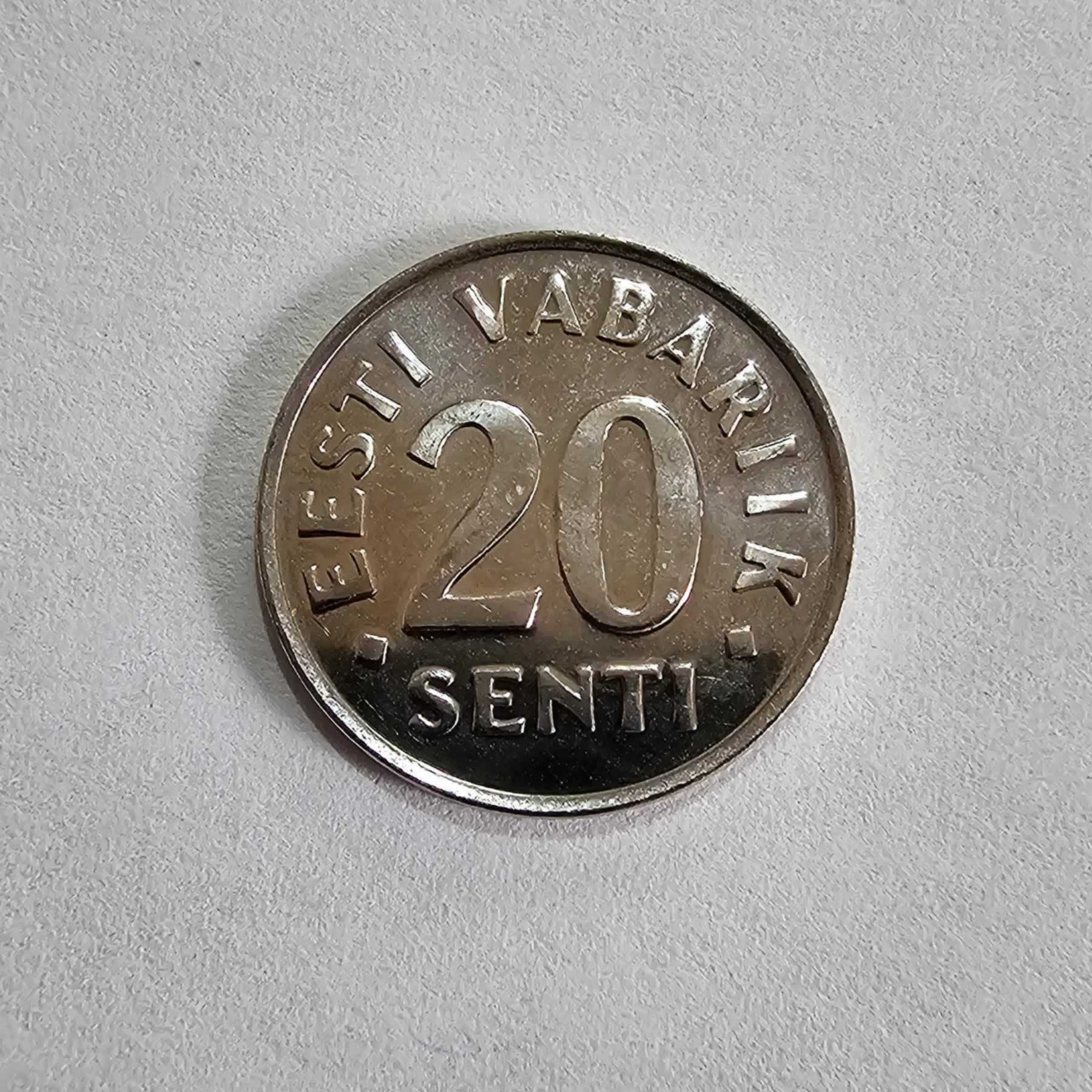 Reverso de 20 Senti, 1997, Estonia · República Mod.