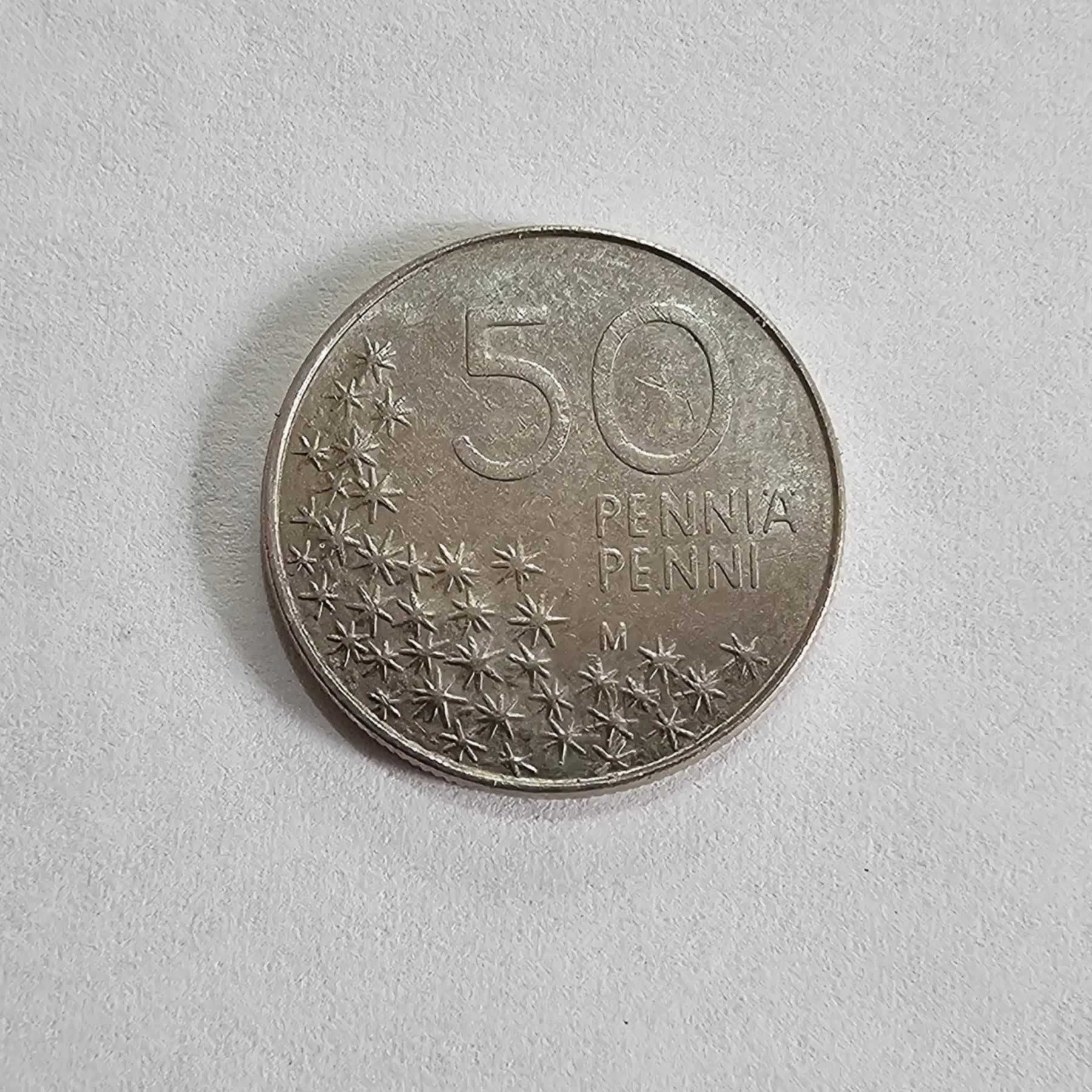 Reverso de 50 Pennia, 1991