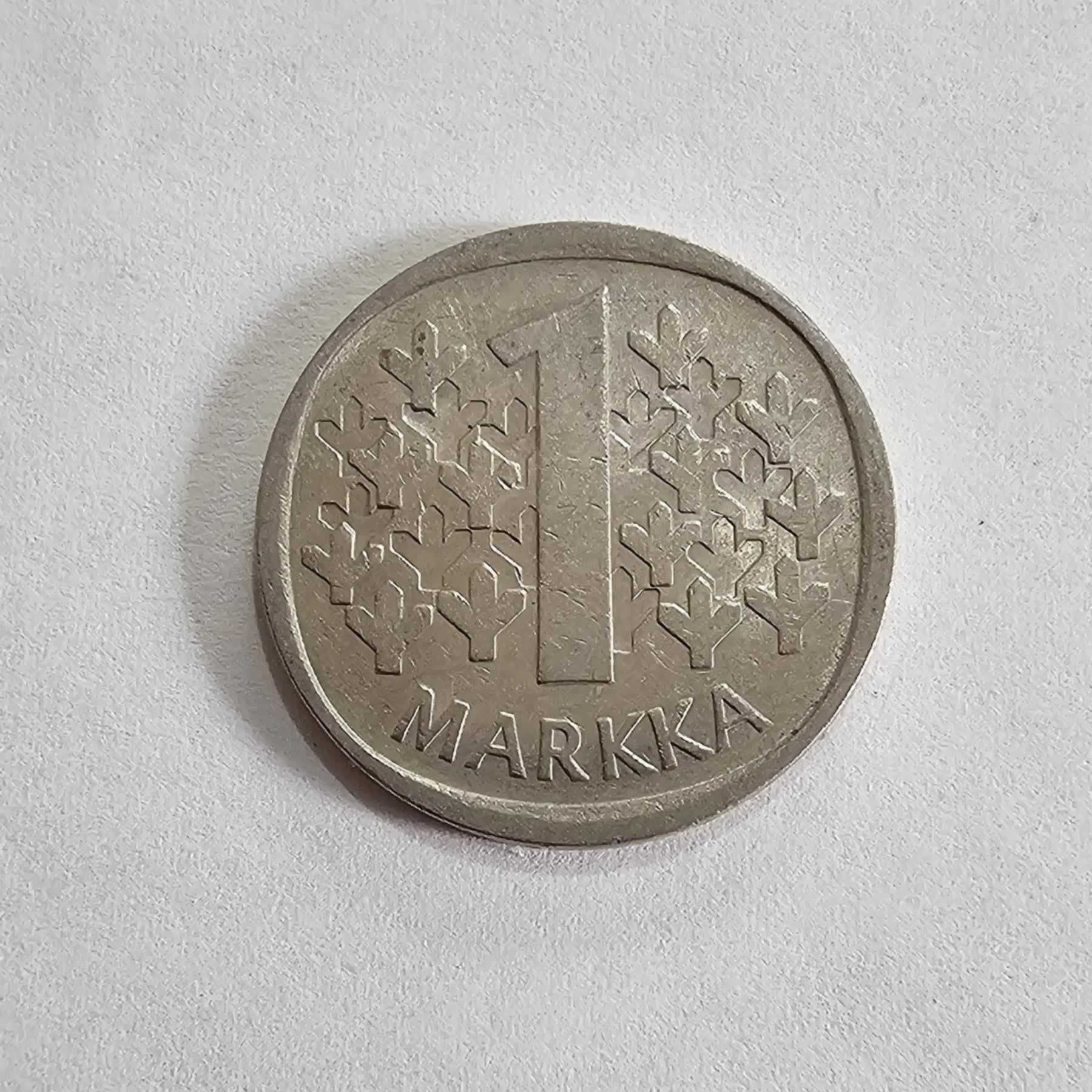 Reverso de 1 Markka, 1974 S, Finlandia