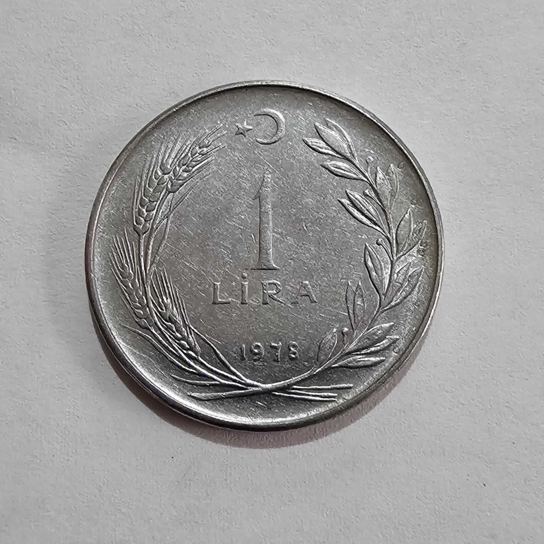 Reverso de 1 Lira, 1978