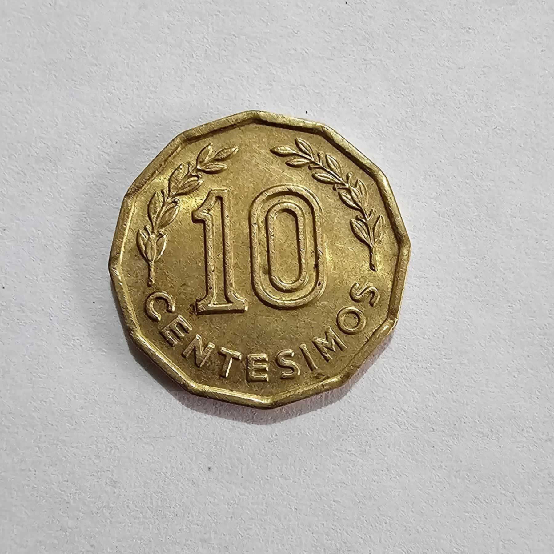 Reverso de 10 Centesimos, 1976