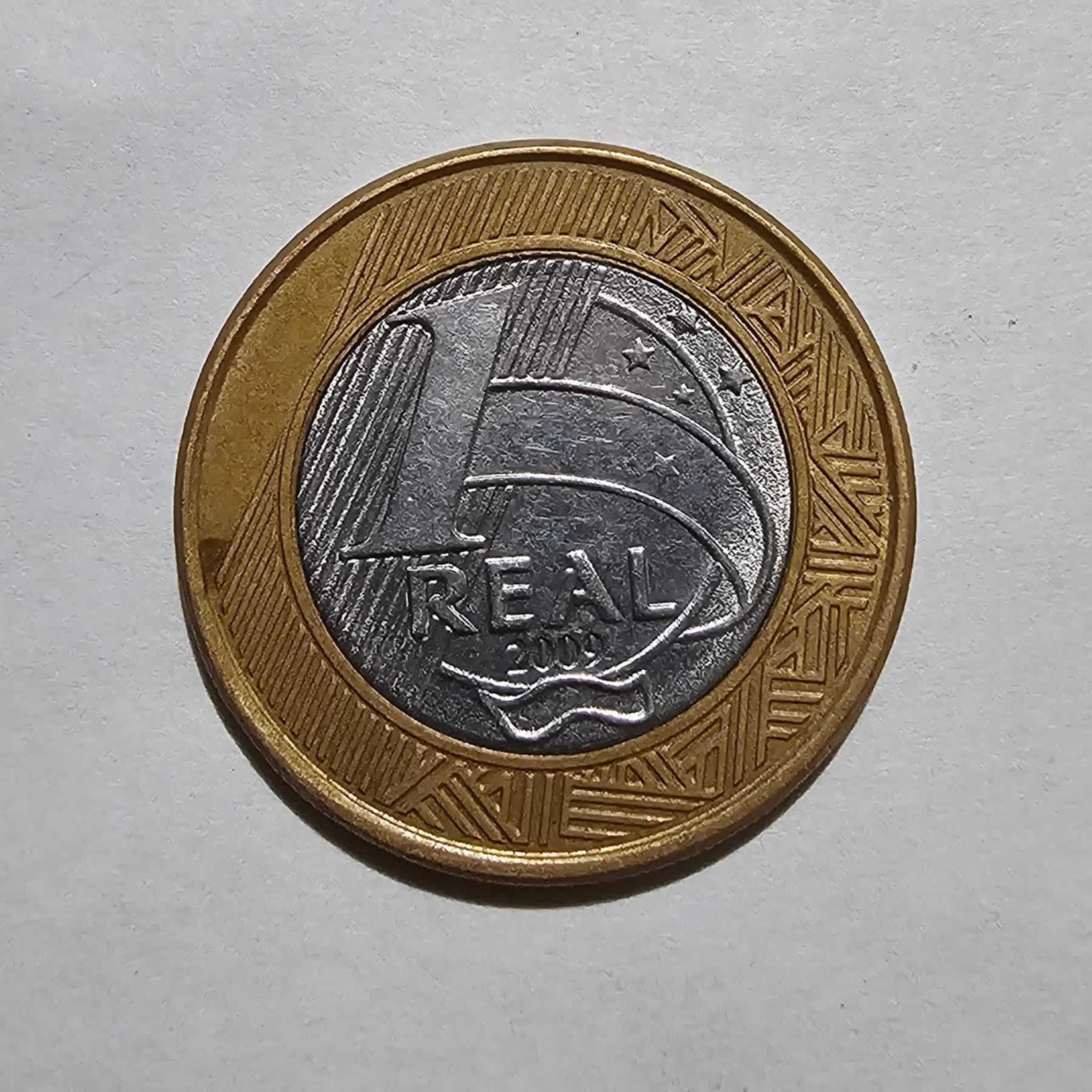 Reverso de 1 Real, 2009, Brasil
