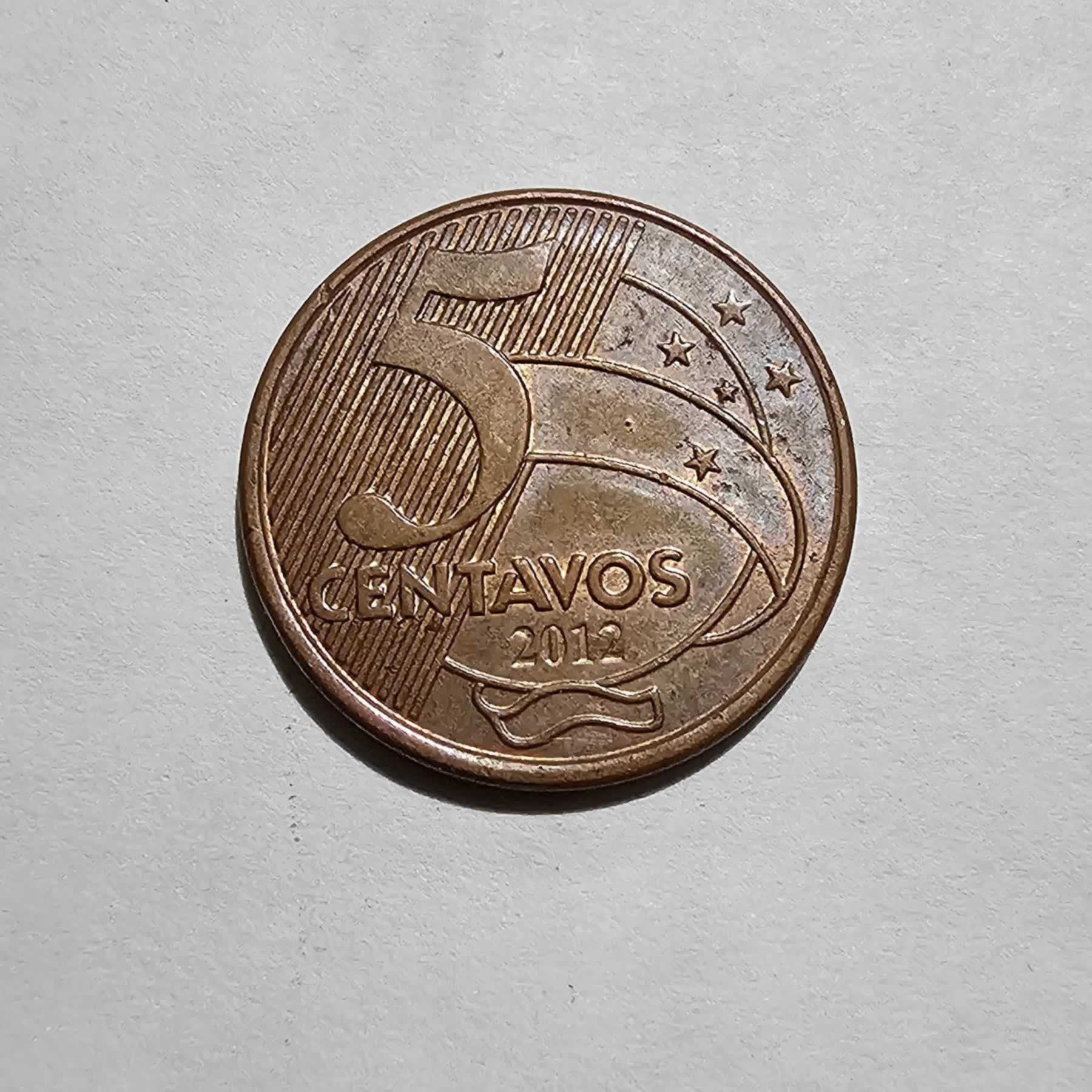 Reverso de 5 Centavos, 2012
