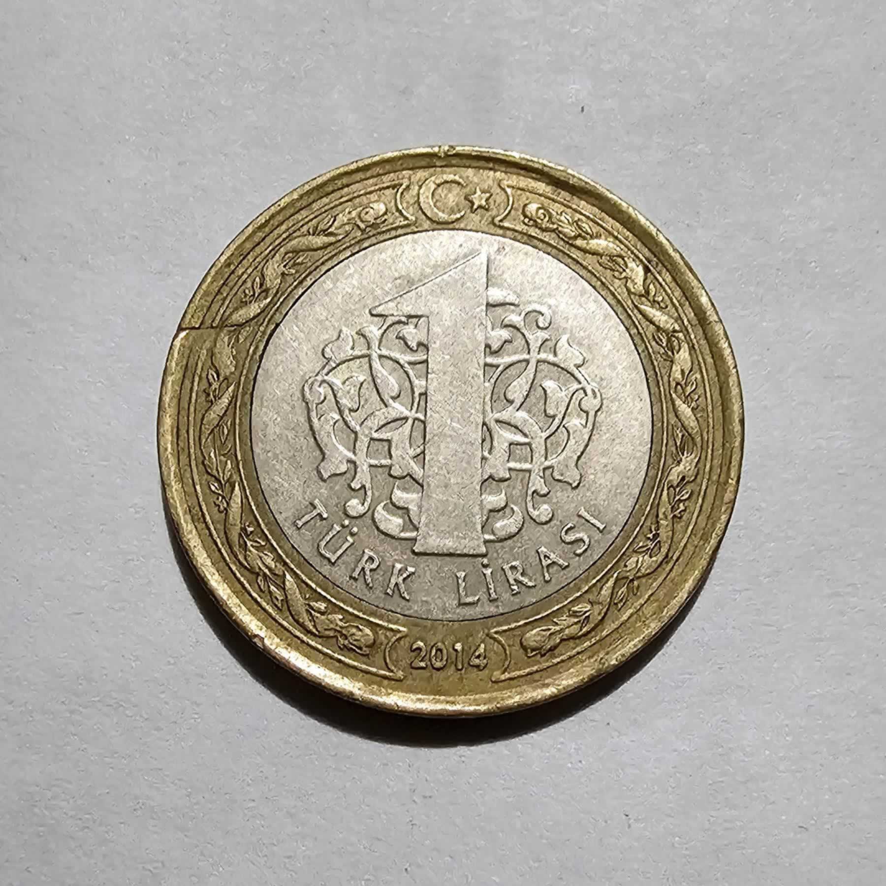 Reverso de 1 Lira, 2014