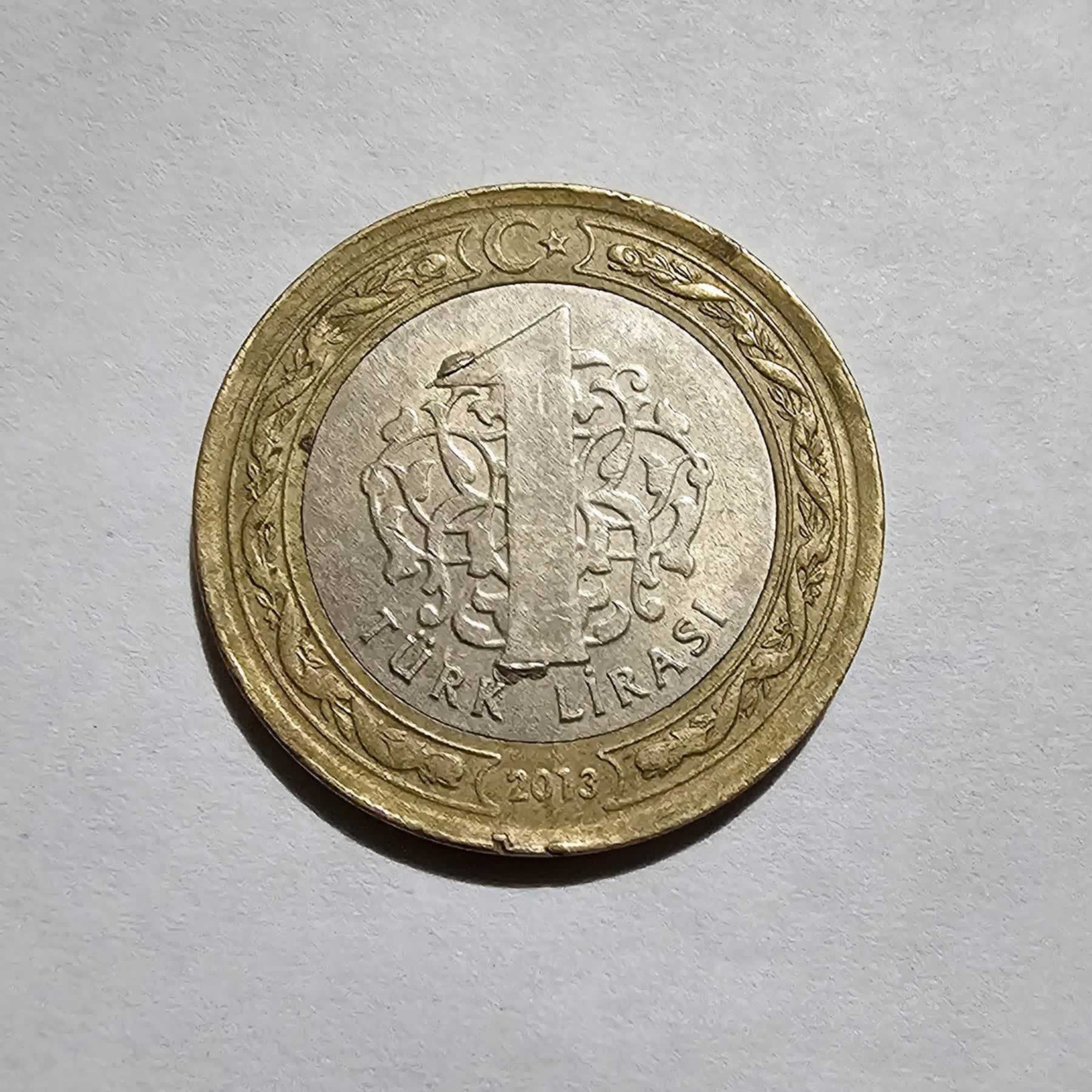 Reverso de 1 Lira, 2013